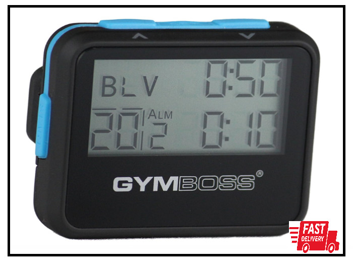 Gymboss Interval Timer Stopwatch Black Blue HIIT Crossfit