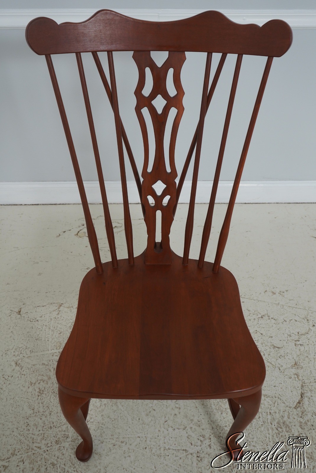 L71863: Set of 6 Solid Cherry Brace Back Windsor Chairs