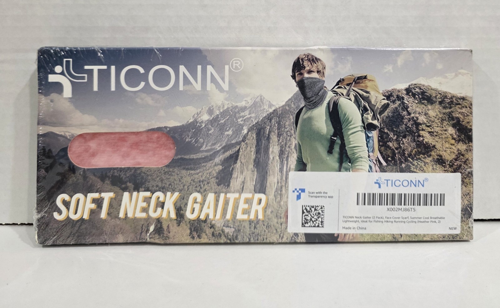2-Pk TICONN Neck Gaiter Heather Pink Soft headwear