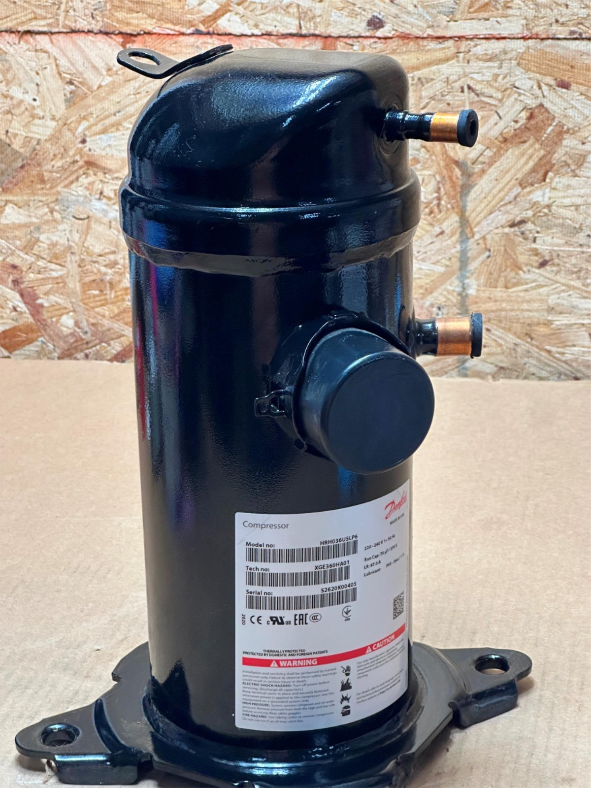 New Danfoss HRH036U5LP6 3 Ton Compressor R410A XGE360HA01 220-240V 1PH 50Hz 70uF