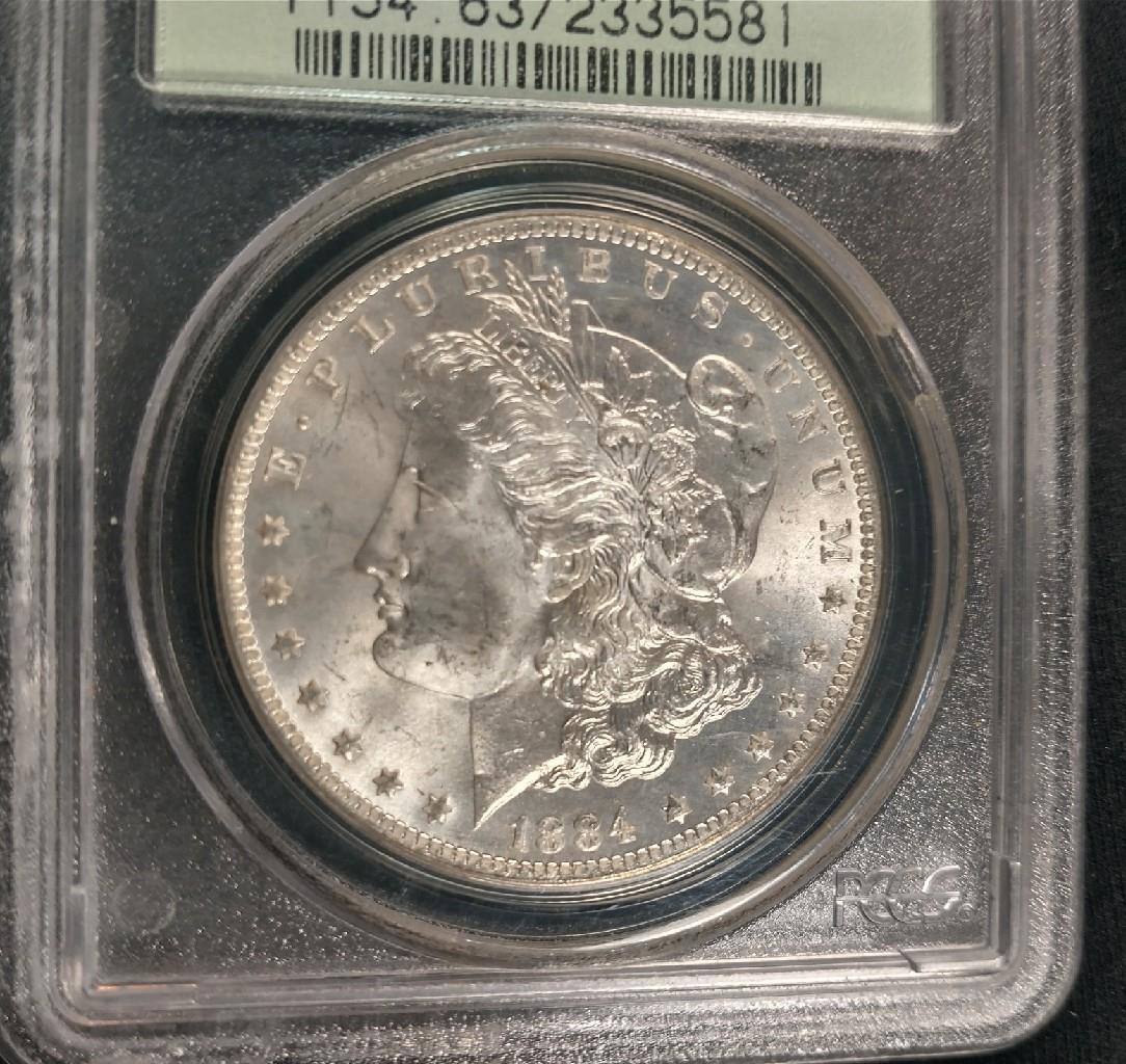 1884-O MORGAN SILVER DOLLAR - PCGS MS63