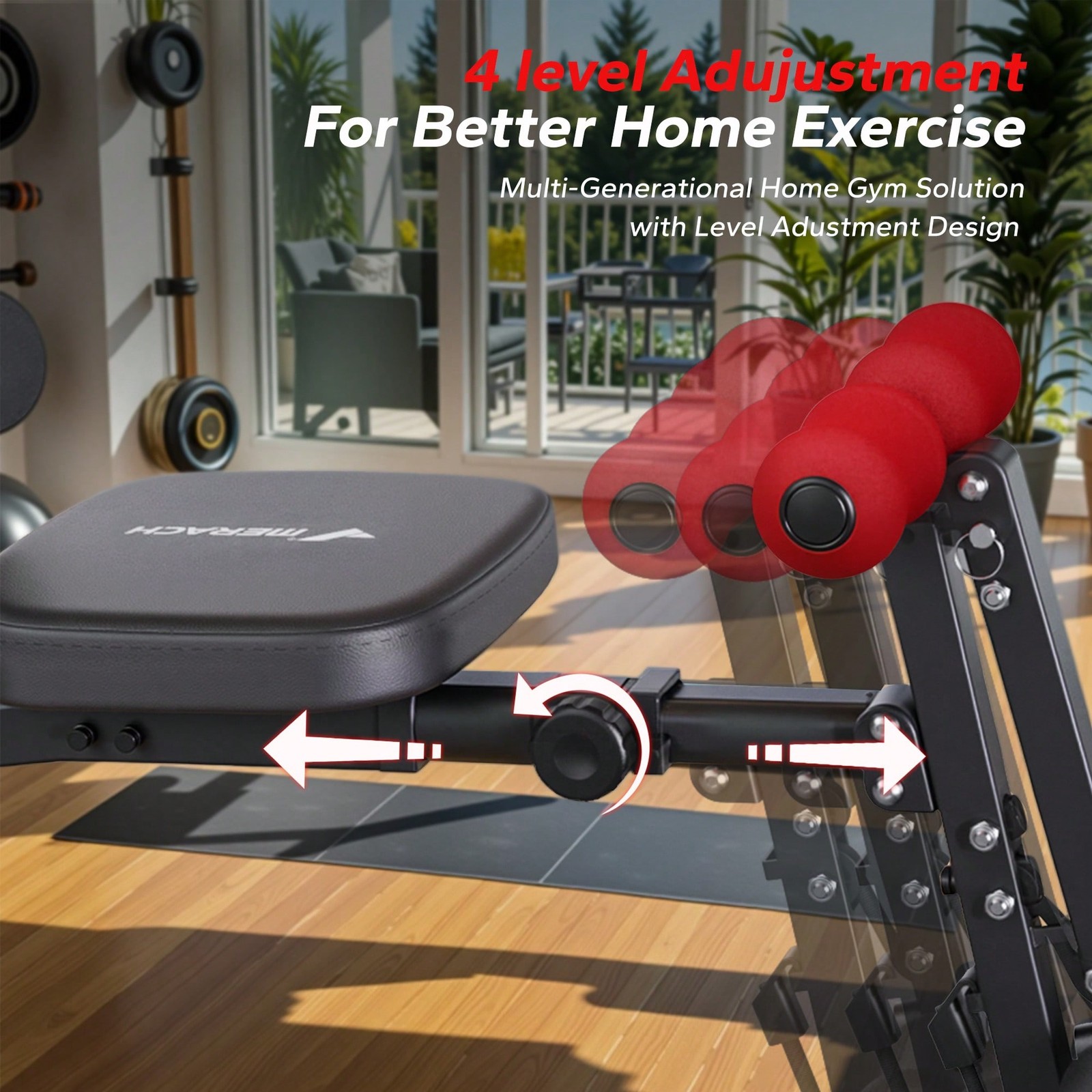 MERACH Ab Machine, Multi-Functional Adjustable Ab Trainer, Ab Workout Bench-FGQA