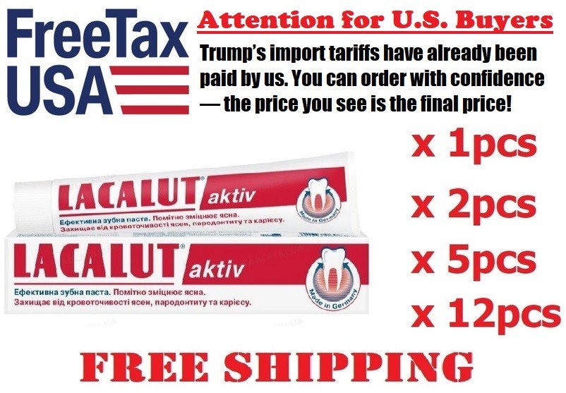 Lacalut Aktiv Toothpaste. Reduction of bleeding and strengthening of gums 75 ml
