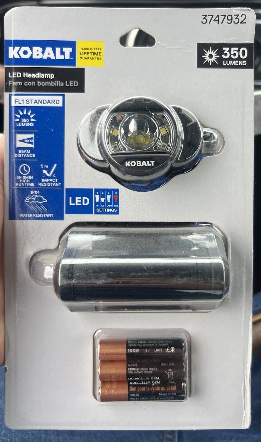 Kobalt 350-Lumen 4 -Mode LED Headlamp - Brand New Sealed With Batteries