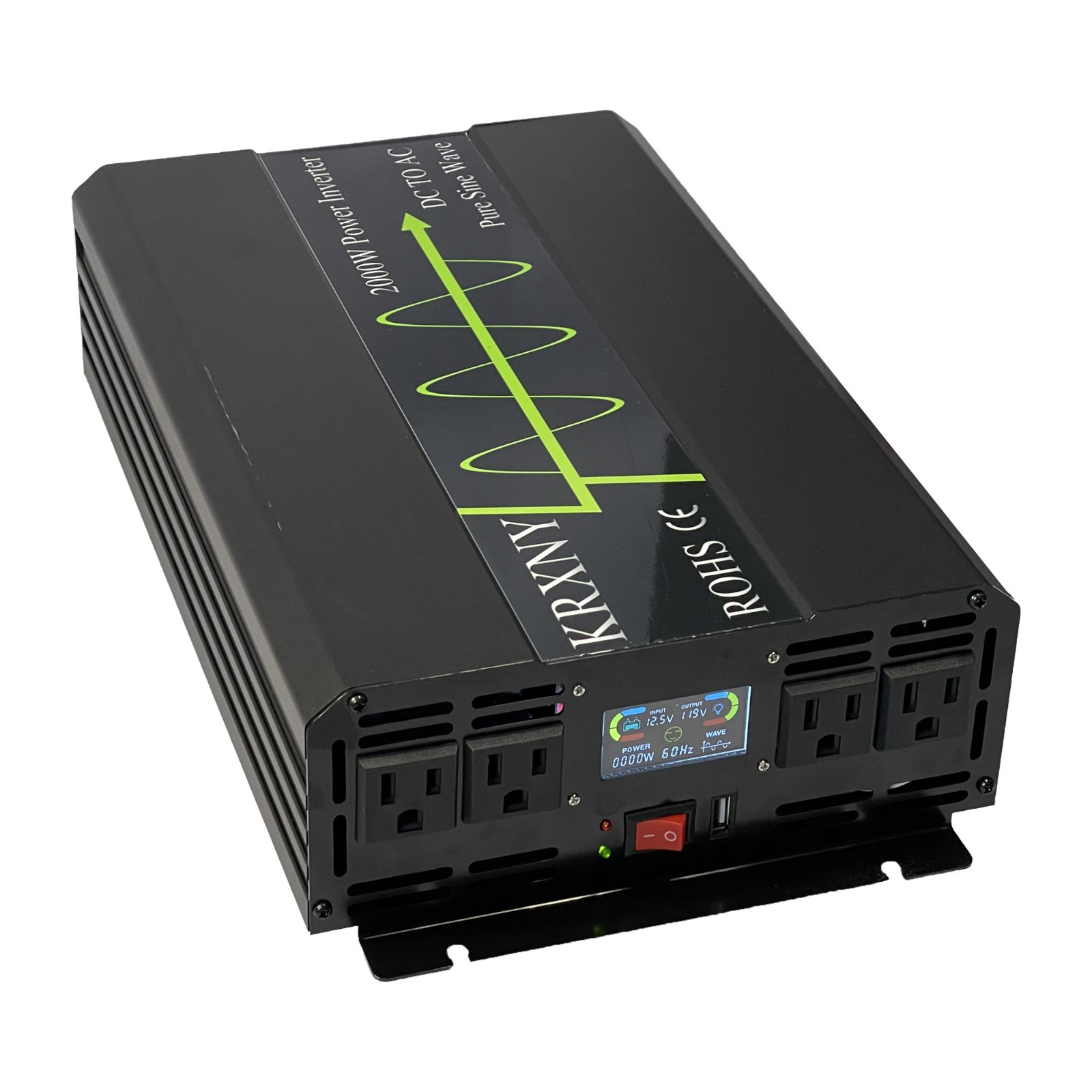 1000W 1500W 2000W Pure Sine Wave Power Inverter 12V DC to 120V AC LCD USB fromUS