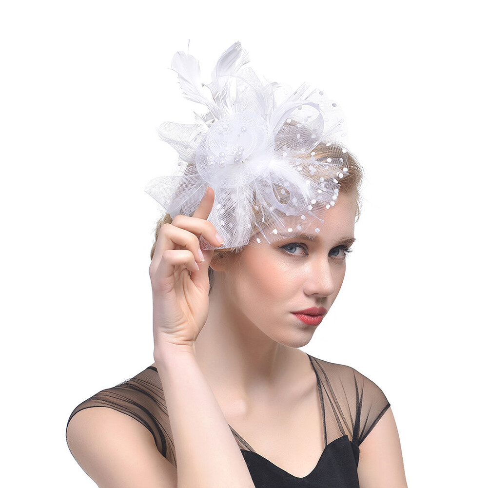 Fascinators Flower Mesh Ribbon Feathers Fedoras Hat Cocktail Tea Party Headwewar