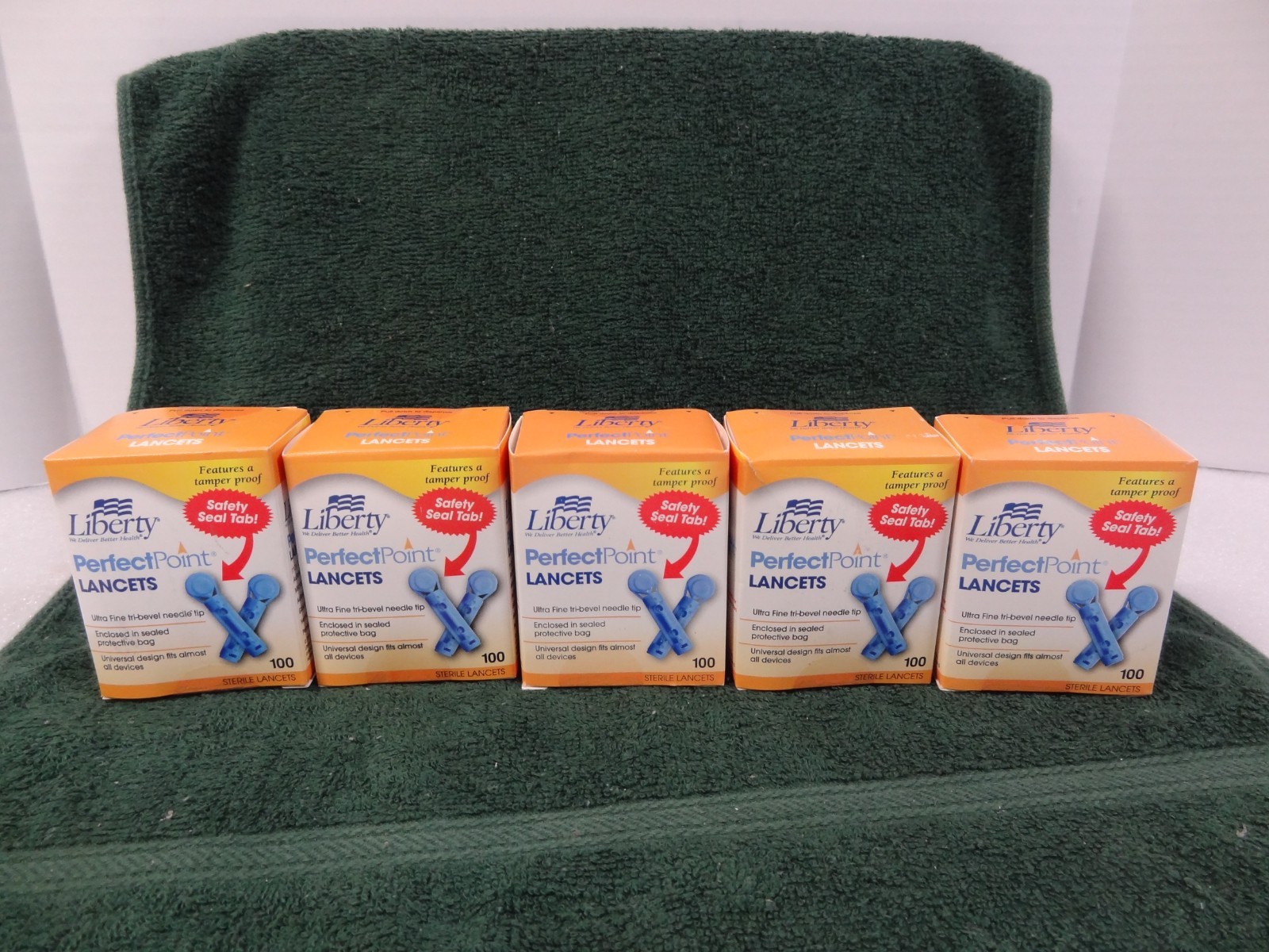 5 BOXES NEW SEALED BOX LIBERTY PERFECT POINT LANCETS 100 COUNT EA. ULTRA FINE