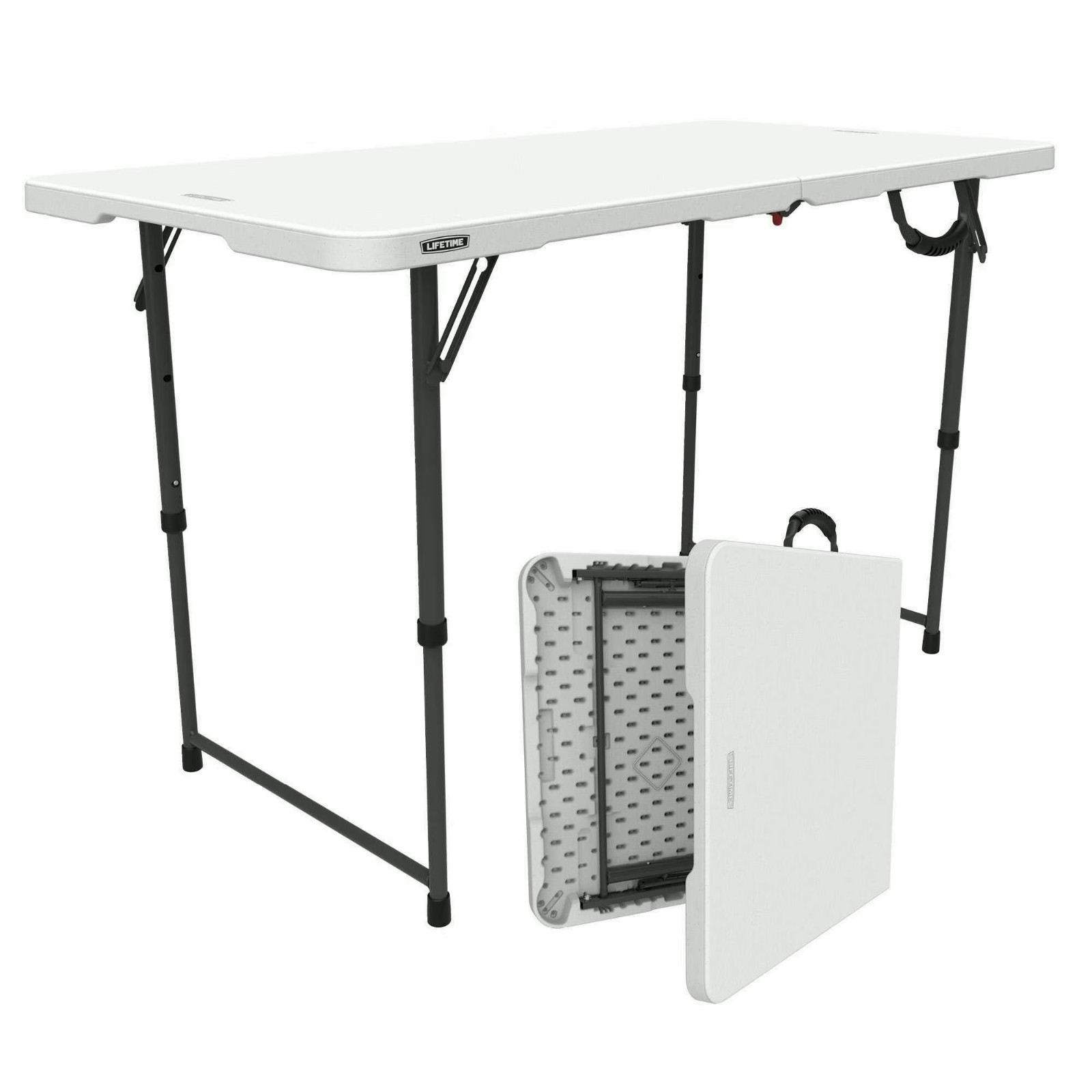 Lifetime 4 Foot Fold-in-Half Adjustable Height Table, Indoor/Outdoor Essential,