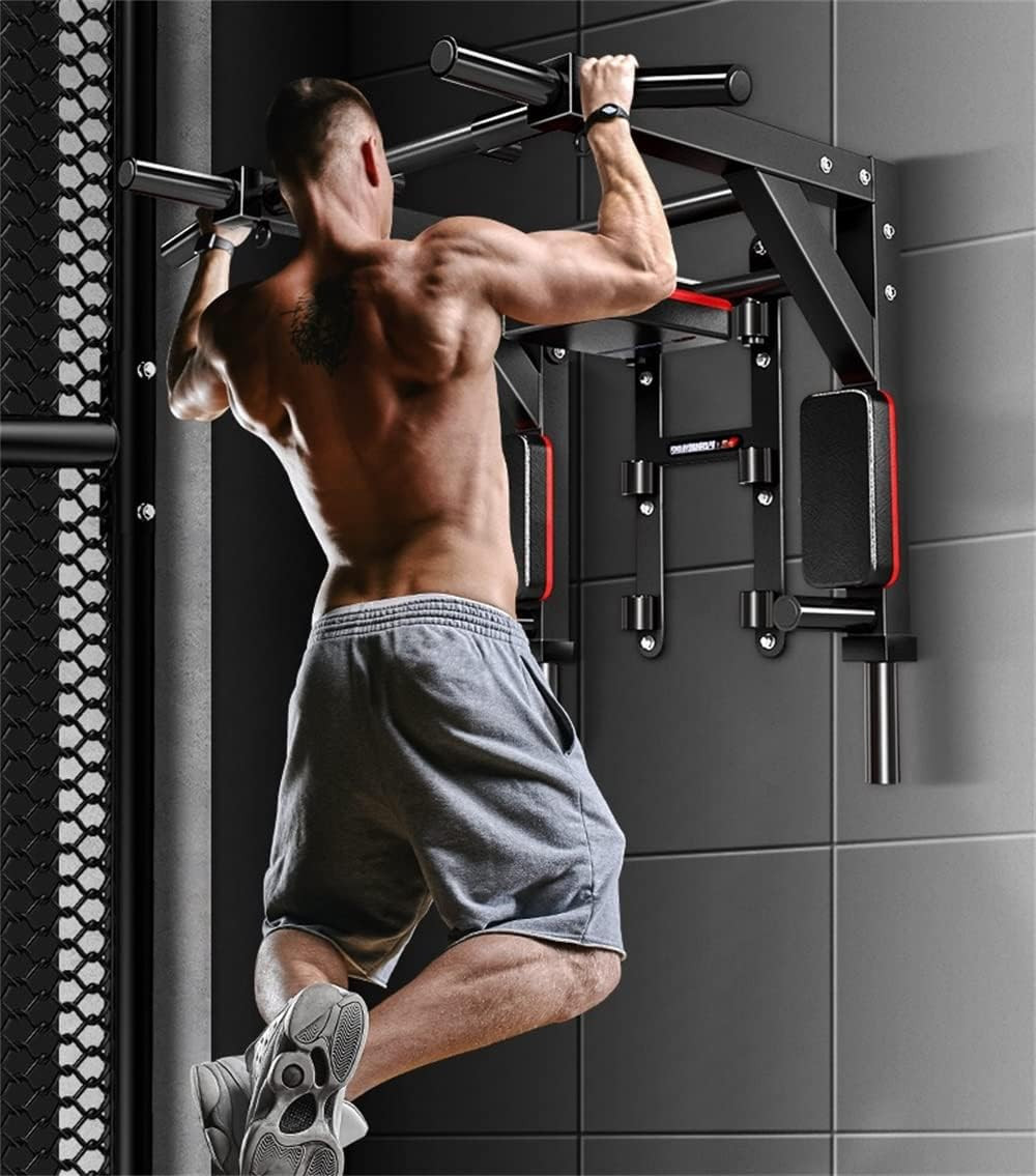 Multifunctional Wall Mounted Pull up Bar/Chin up Bar,Dip Station for Indoor H...