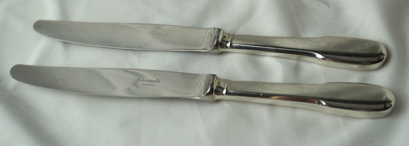 Christofle France "Cluny" Set of 2 Dinner Knives, 9 5/8" -More Available