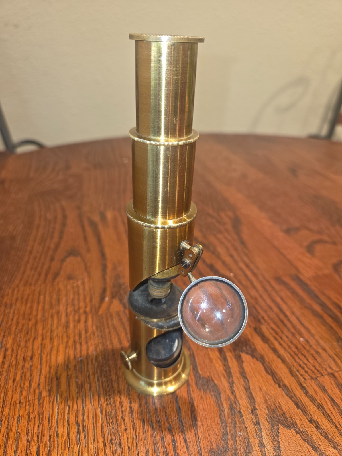 Antique Brass Field Microscope w/ Box & slides