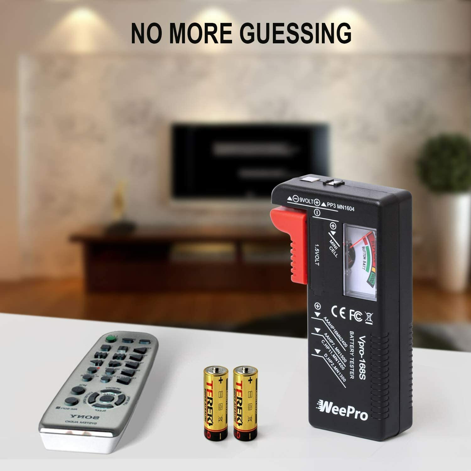 Universal Battery Tester Checker For AA AAA C D 9V 1.5V Button Cell Batteries