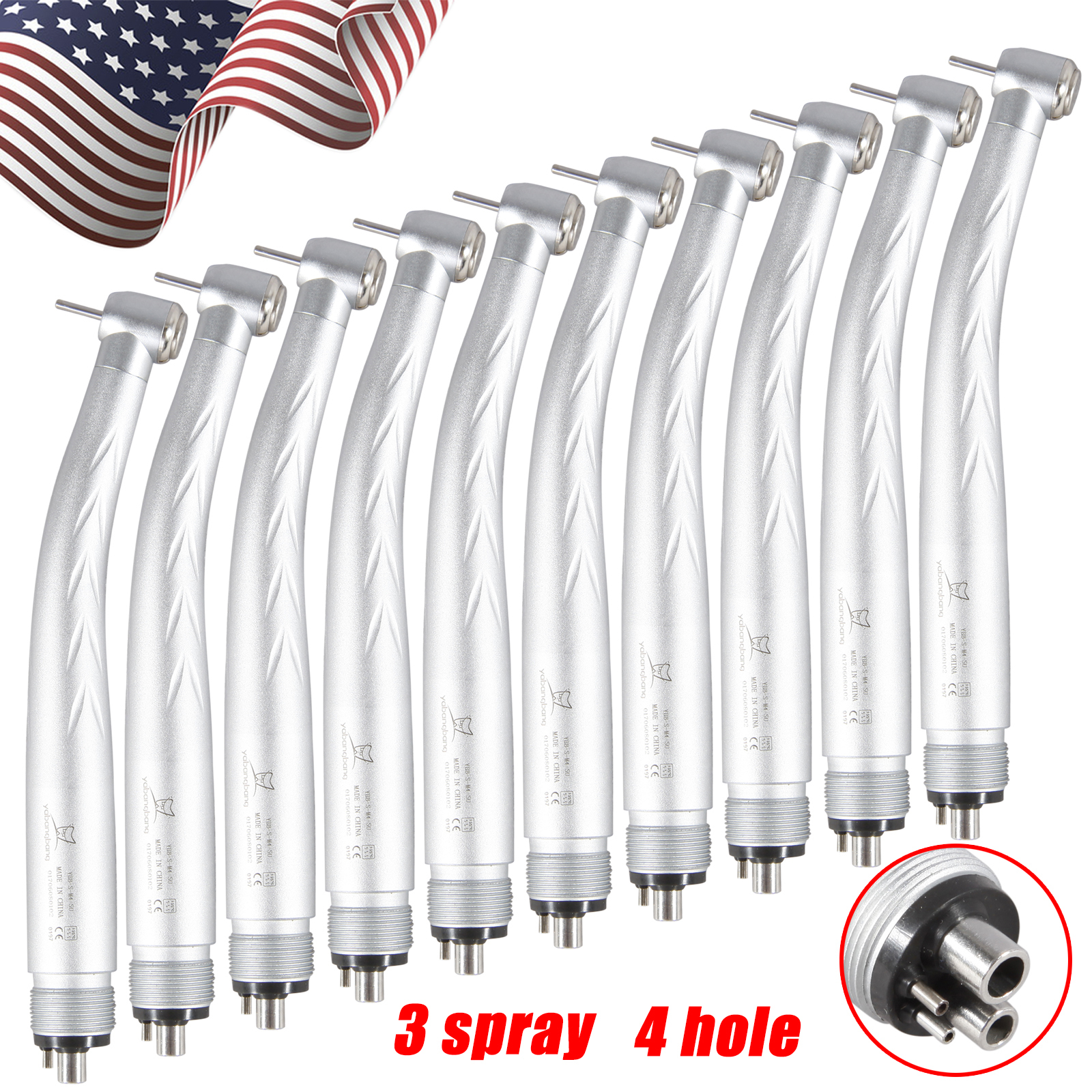 10 Yabangbang Dental High Speed Handpiece Push 3 Spray Turbine For KaV Y3BM