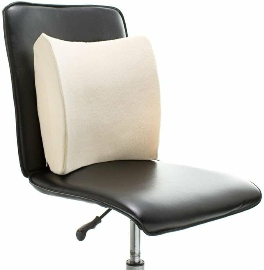 Pleasure Pedic Therapy Lumbar Memory Foam Cushion Support Pillow with Velour...