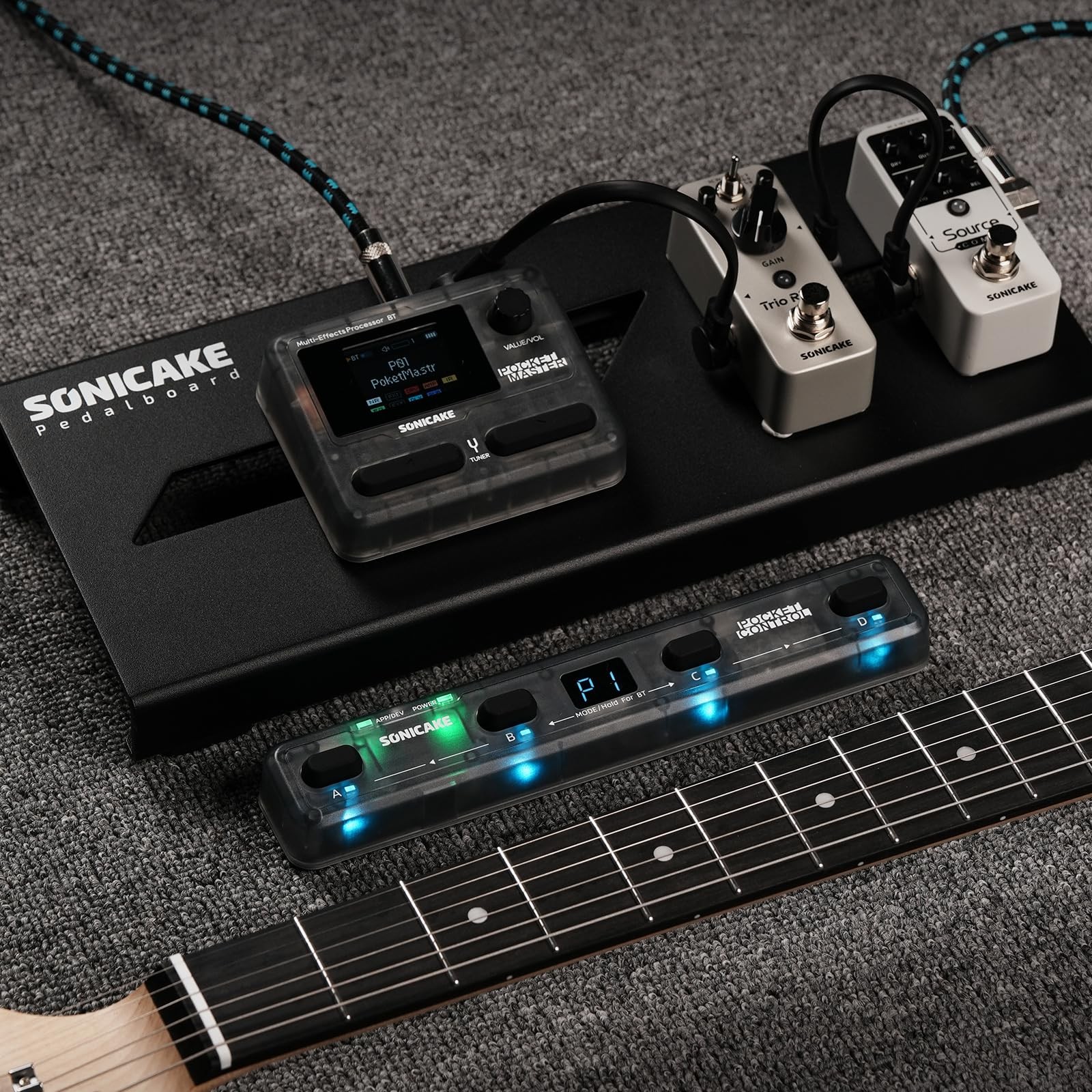 SONICAKE Pocket Control - MIDI Foot Controller, Wired/Wireless MIDI Transmiss...