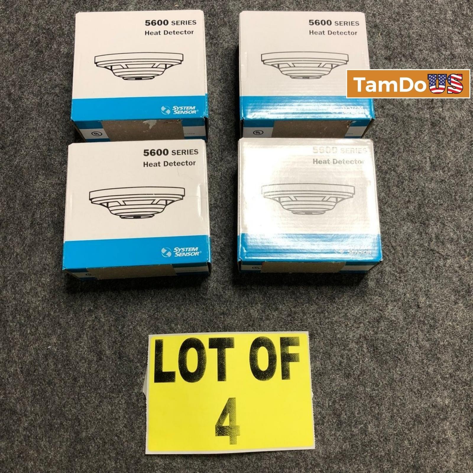 (Lot of 4) System Sensor 5600 Series Fixed Temp Heat Detectors – 135°F