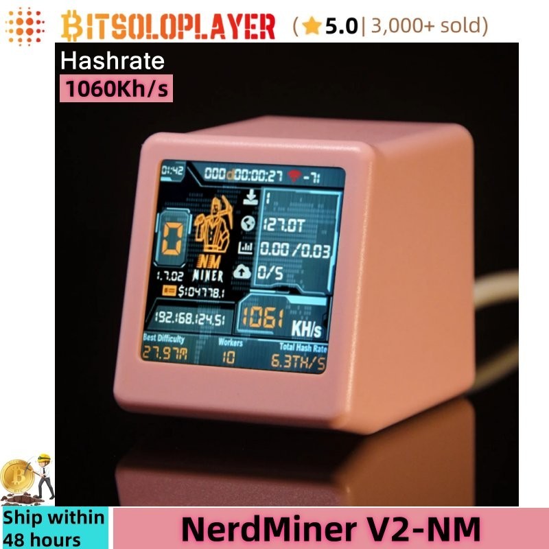 Upgraded 1060Kh/s NerdMiner NM TV BTC Lotto Miner Bitcoin Solo Mining TV