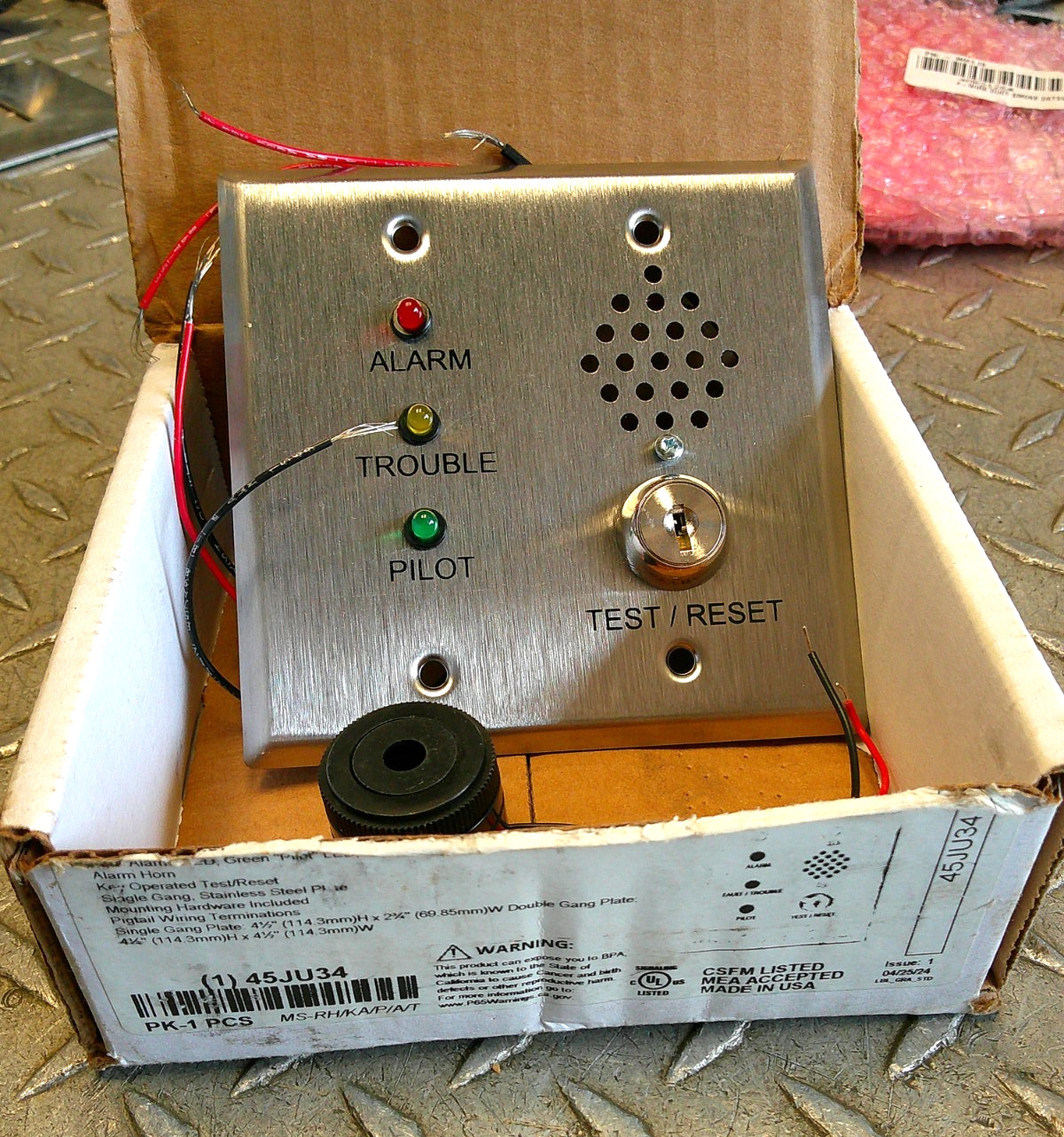 *NEW* 45JU34 ALARM HORN (NO KEY)
