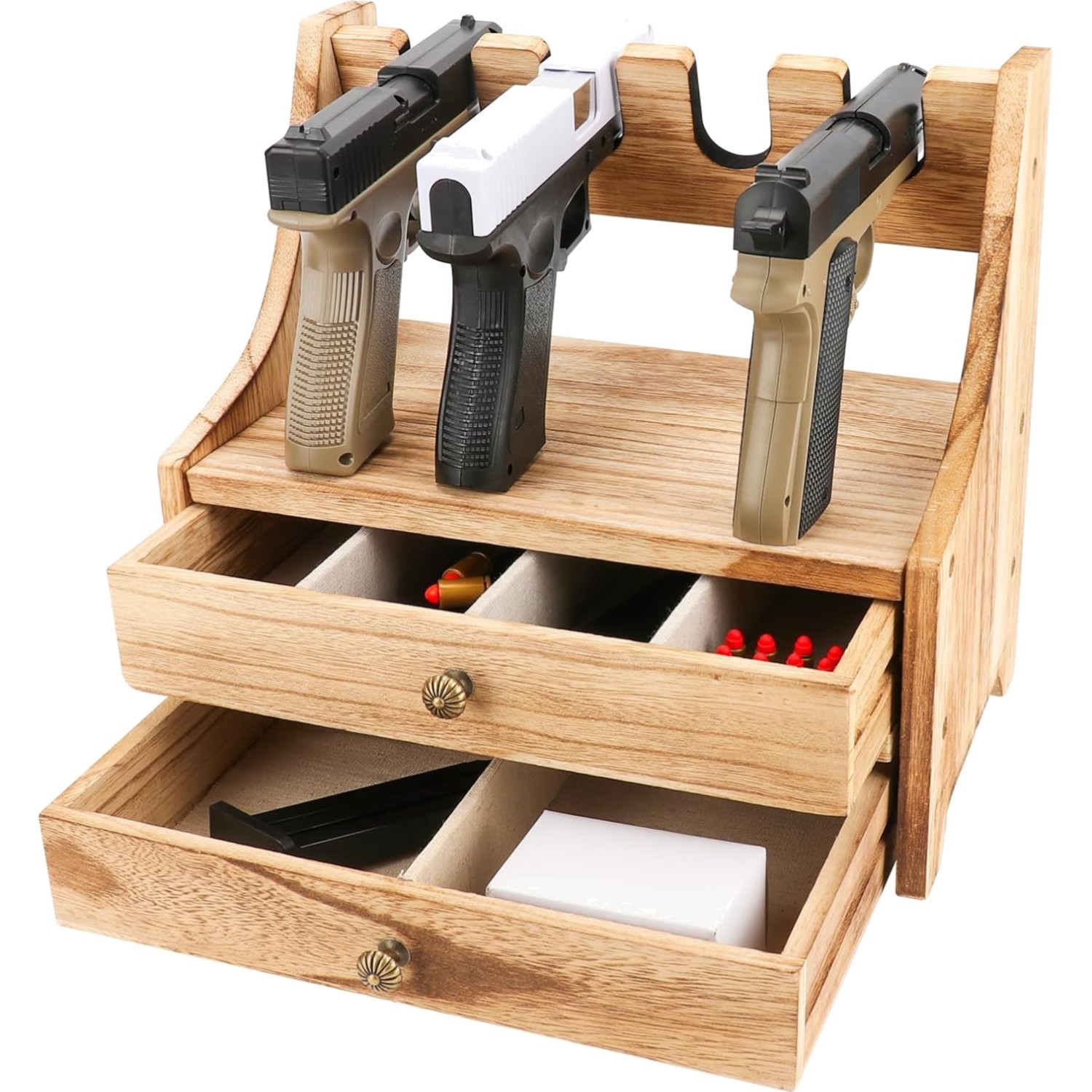 Pistol Rack Gun Safe Handgun Rack Holder for Gun Cabinet Accessories Real Wood