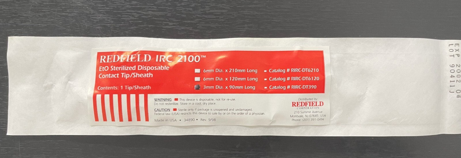 Redfield IRC 2100 InfraRed Coagulator Sheaths / Sleeves IRC2100