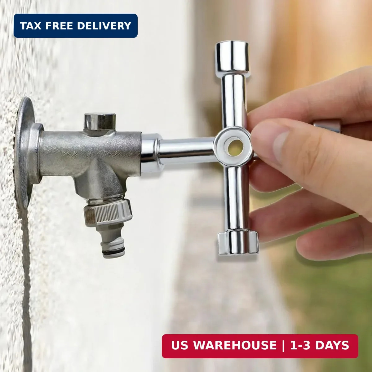 Triangle Multi-functional Sillcock Key 4 Way Square Wrench Water Utility Key Ste