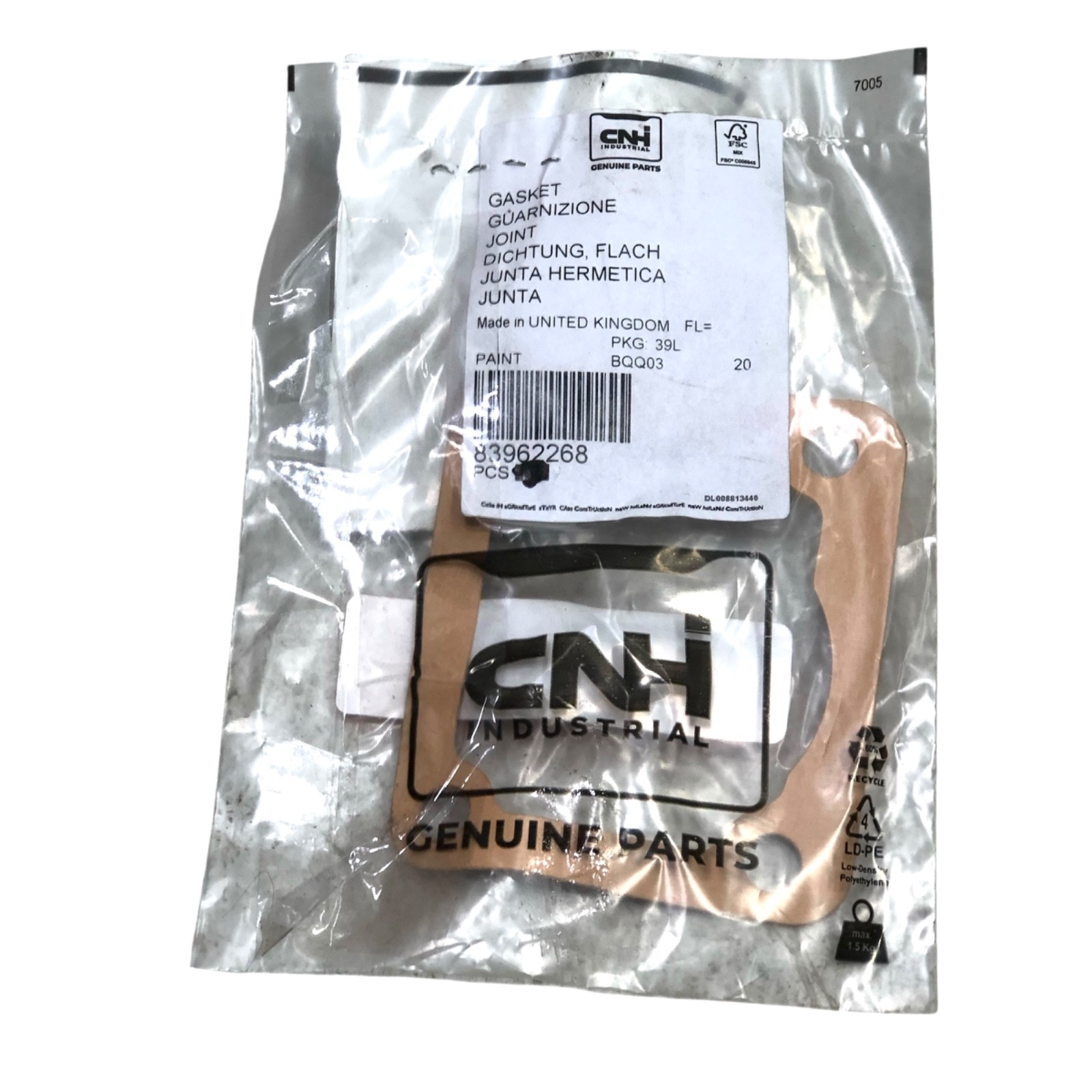CNH 83962268 New Holland Gasket