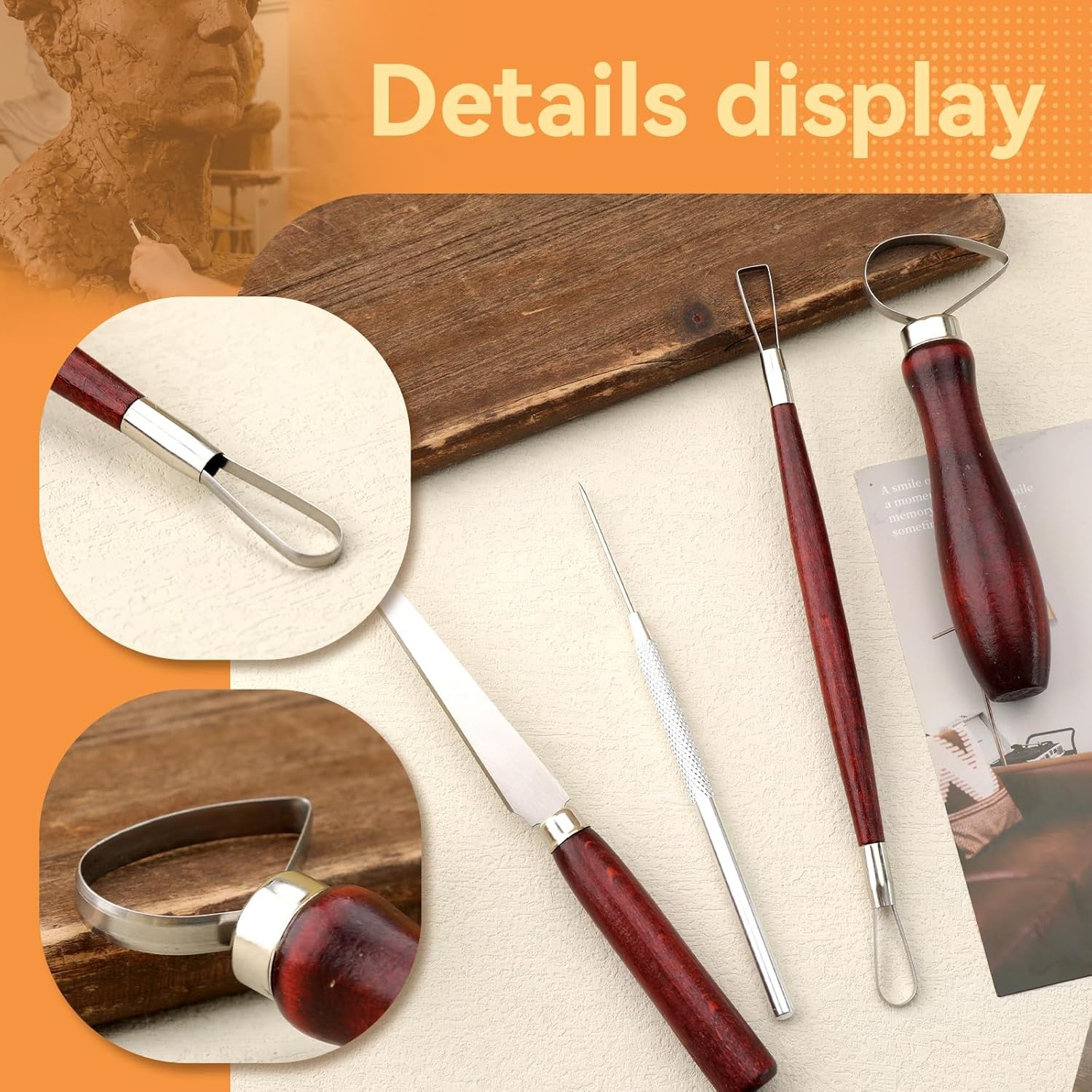 Pottery Tools Kit, Clay Set, Ceramic Tool and Red
