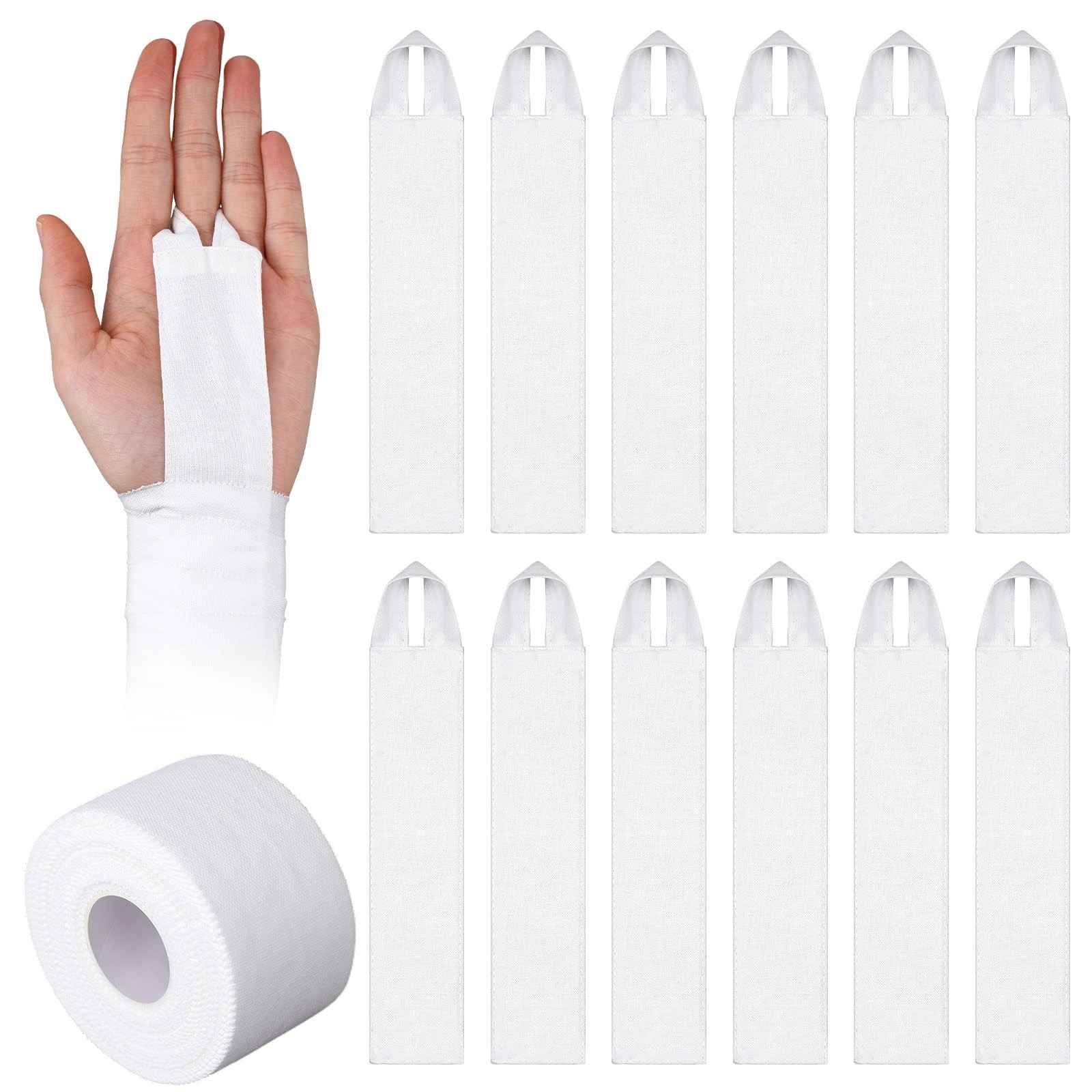 12 Pcs Gymnastics Tape Grips & Athletic Tape Roll for Support & Protection