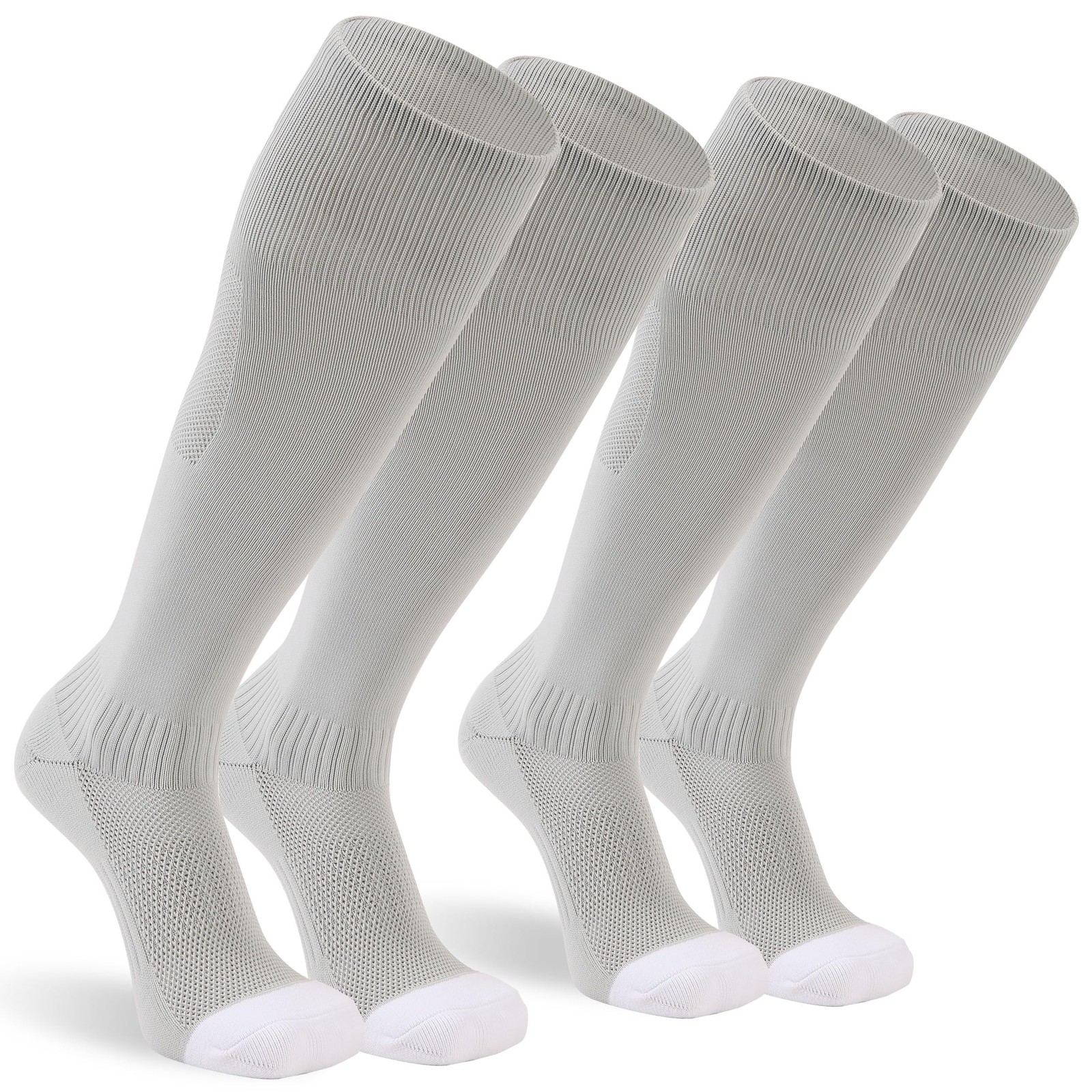 Sunew Rugby Soccer Baseball Socks,Soccer Sports Team Over Large, 2-pairs Grey