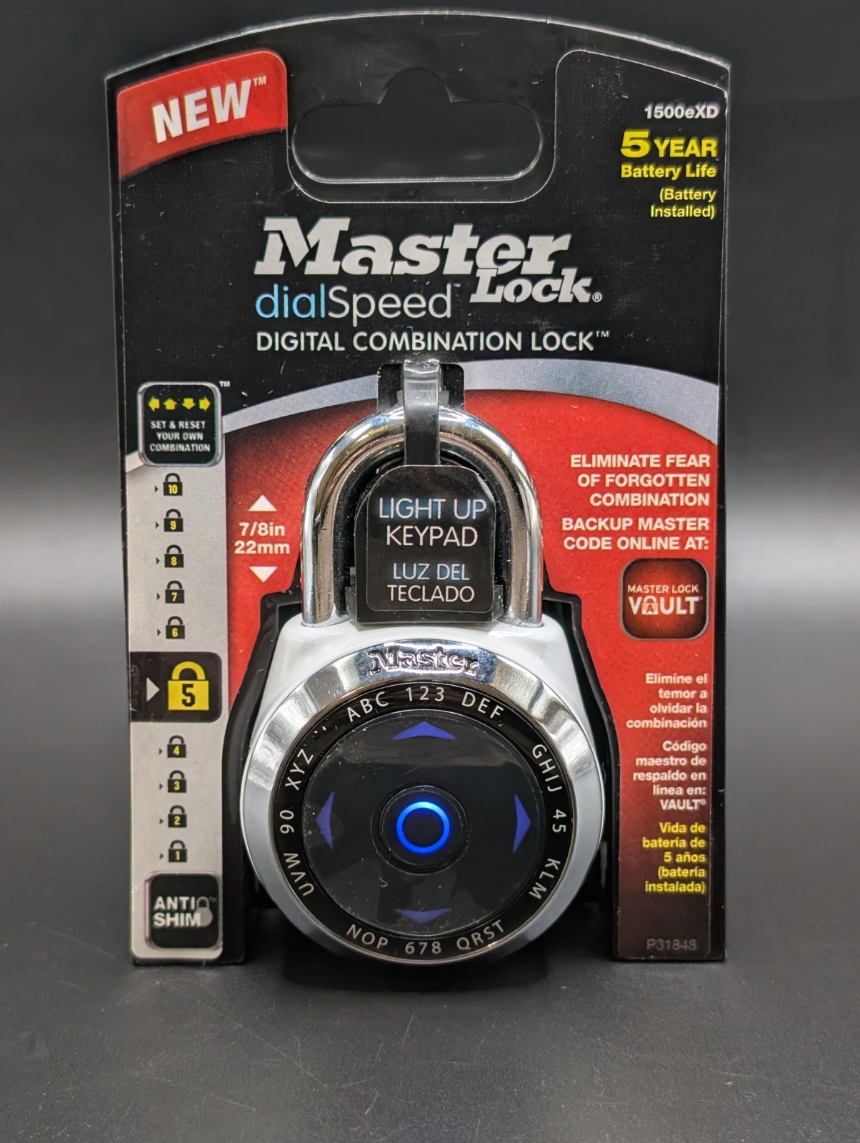 Master Lock 1500eXD Dial Digital Combination Padlock