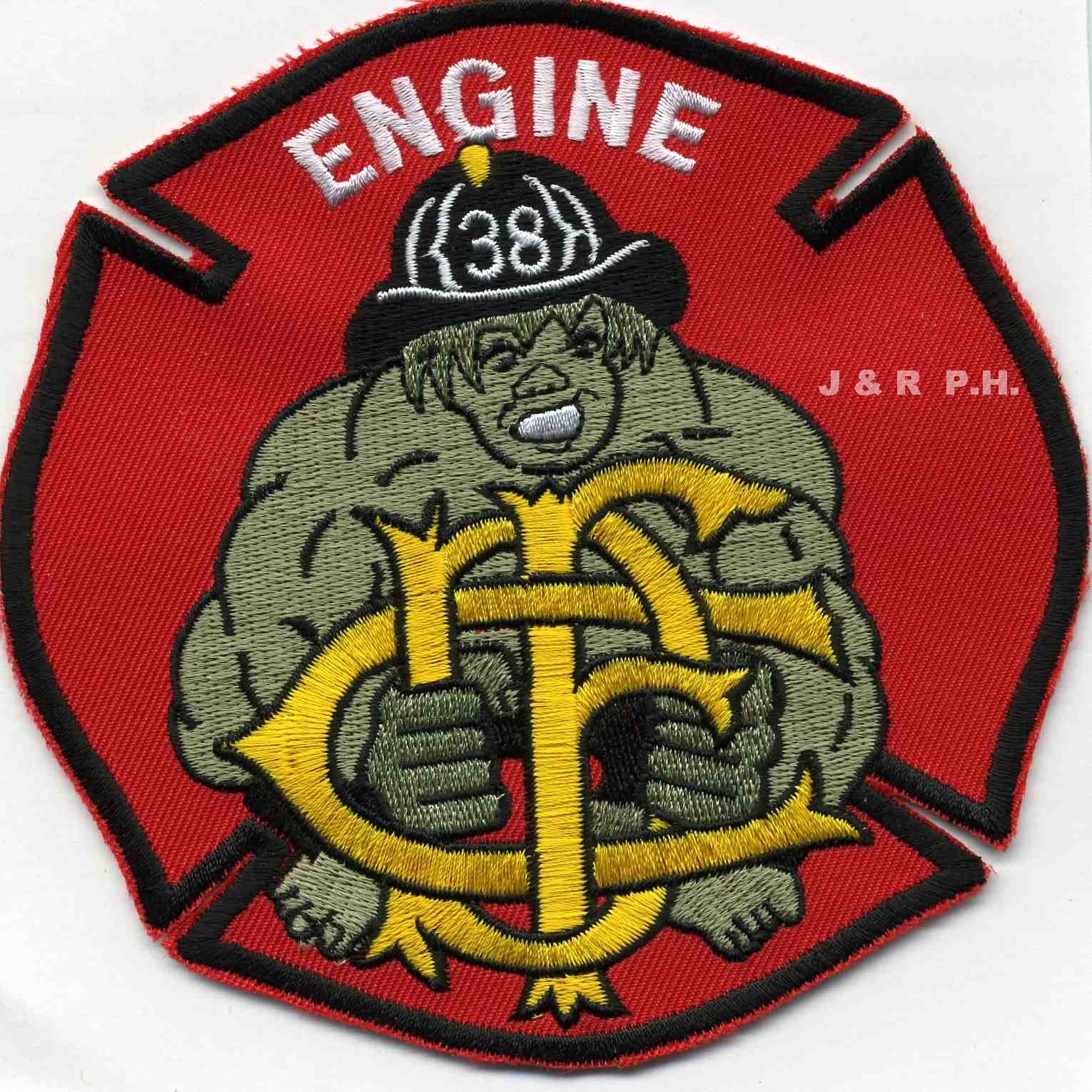 Chicago  Engine-38  "Green Hulk", Illinois (5" x 5" size) fire patch