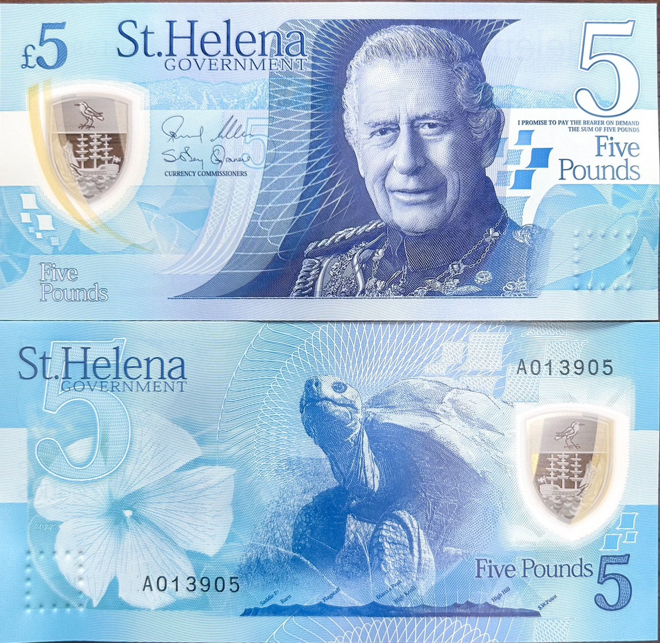 St. Helena 5 Pounds 2026 Polymer P 14 New King Charles III UNC