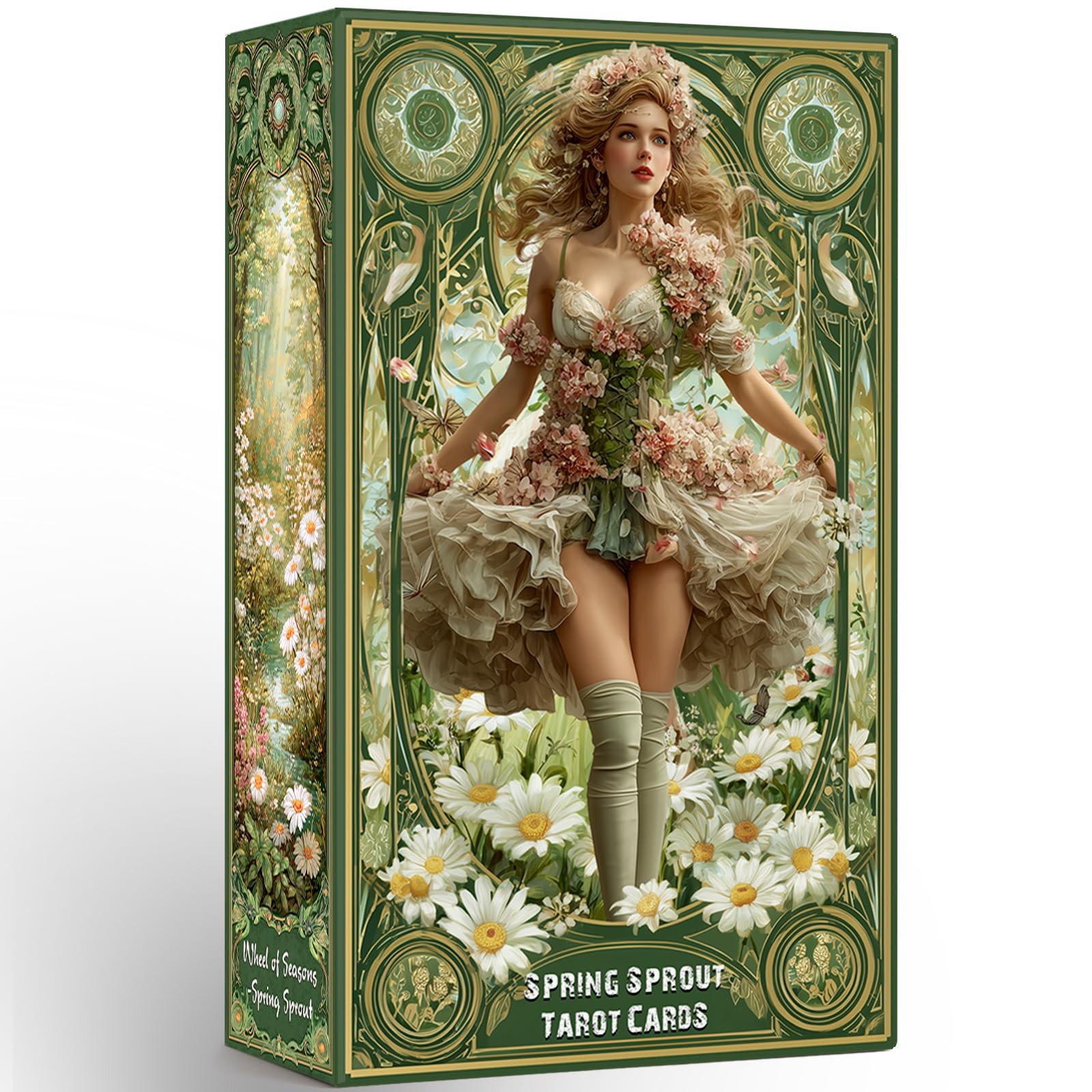sishui Tarot Cards for Beginners with 2.7 x 4.7 x 1.3 inches, Green(4x2.95in)