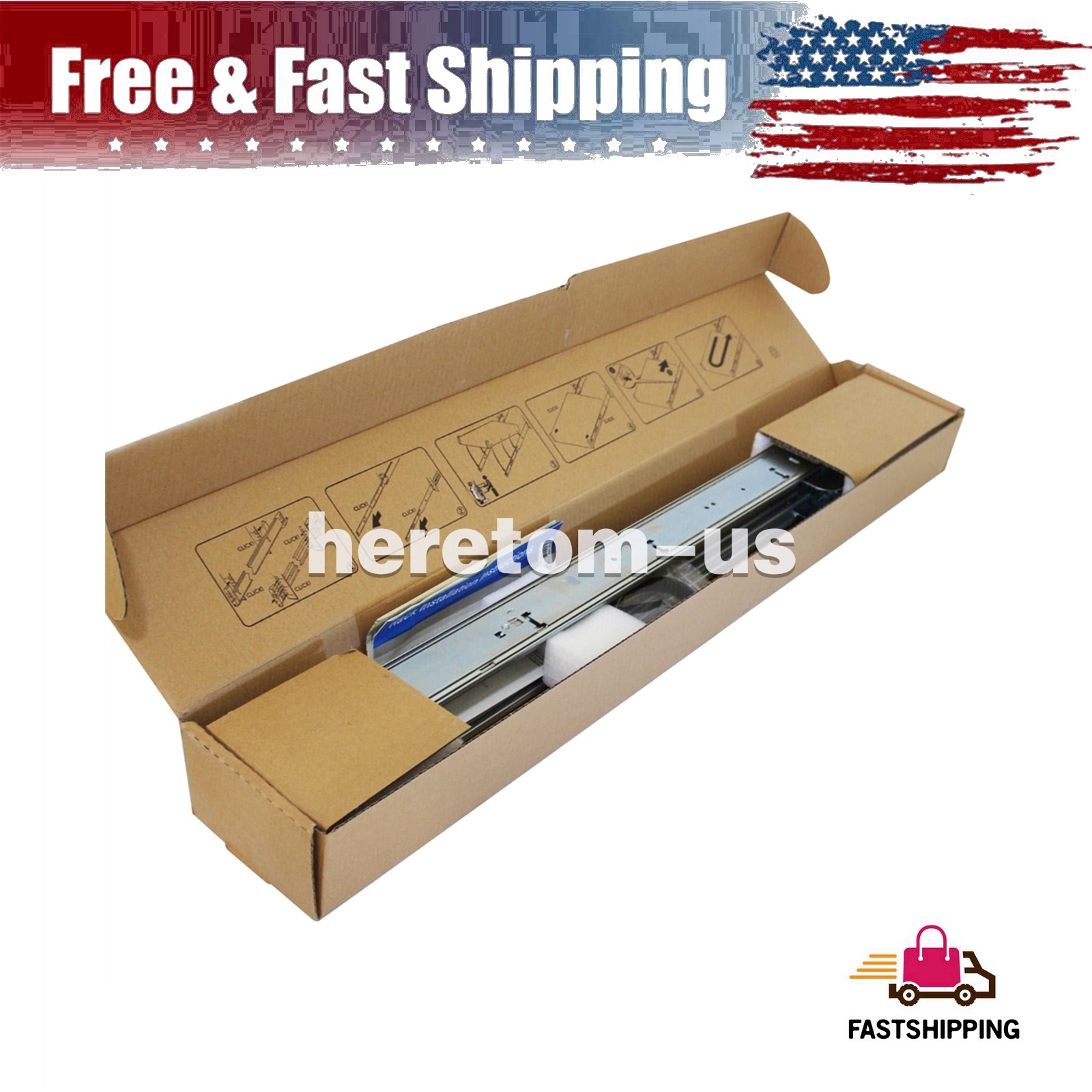 2U B6 Sliding Ready Rails for Dell PowerEdge R520 R530 R720 R730 R740 R820 H4X6X