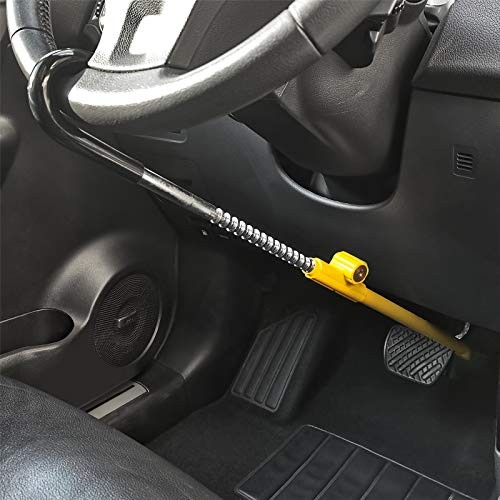 Car Steering Wheel to Brake Pedal Lock Auto Security Product Anti-Theft Yellow