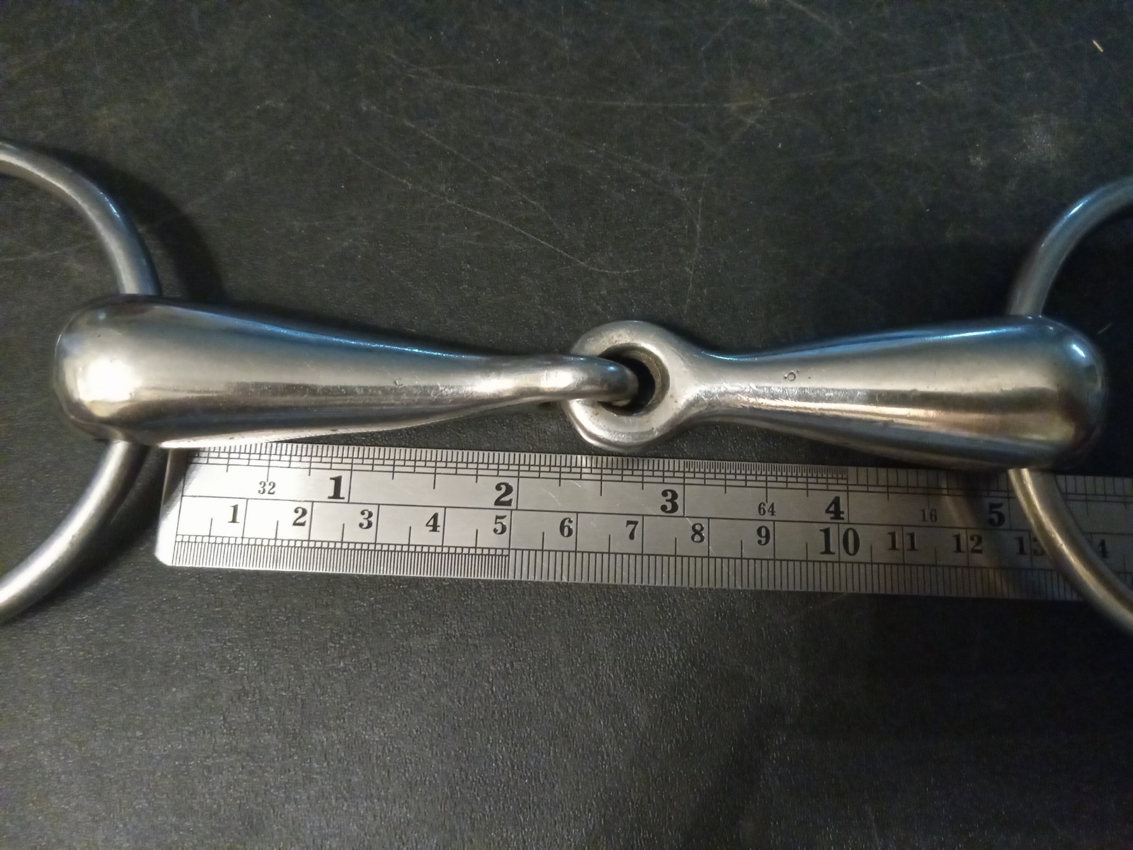 loose ring Hollow mouth snaffle bit 4 3/4 in