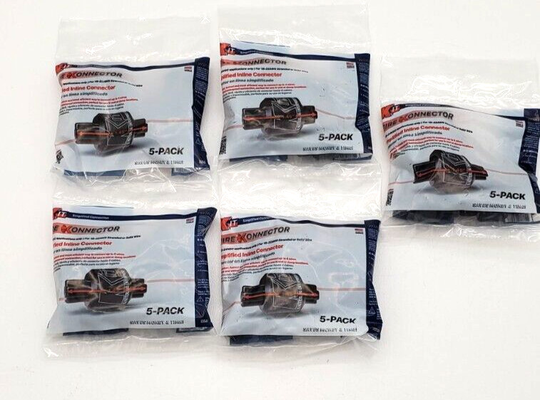 K-IT Waterproof In Line Wire Connector 18-22 AWG (5 Pack) Lot Of (5) 12-24VDC