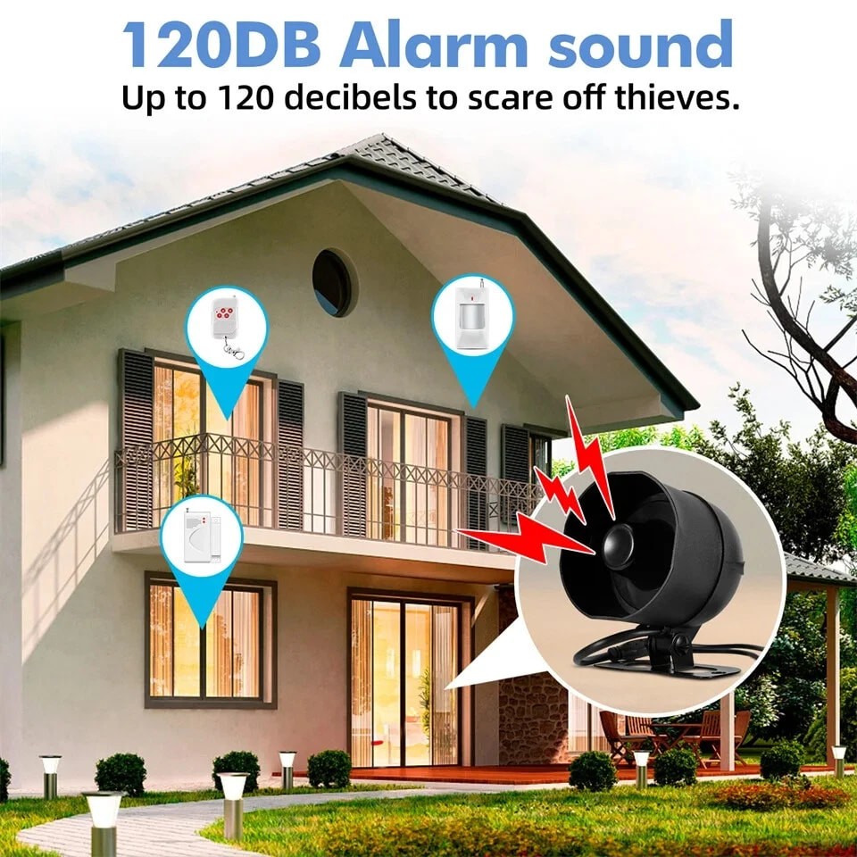 WiFi Security Burglar Alarm Kit Google Home Voice Control Wireless Sensor