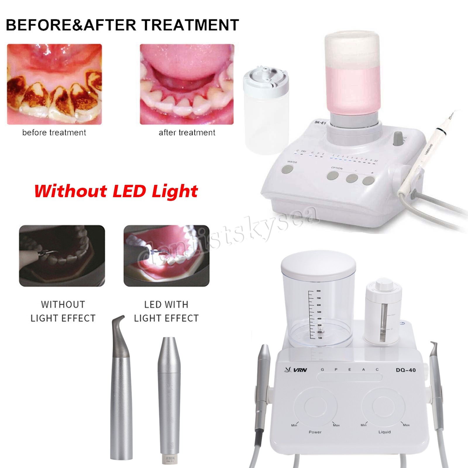 Dental Ultrasonic Scaler/DQ-40 2 in 1 Ultrasonic Scaler+ Air Polisher