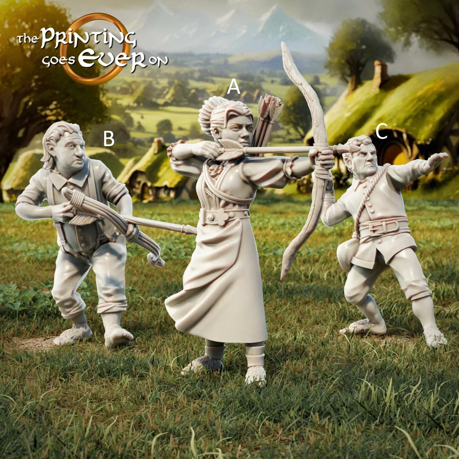 Halfling Bowmen - Resin Tabletop Miniature