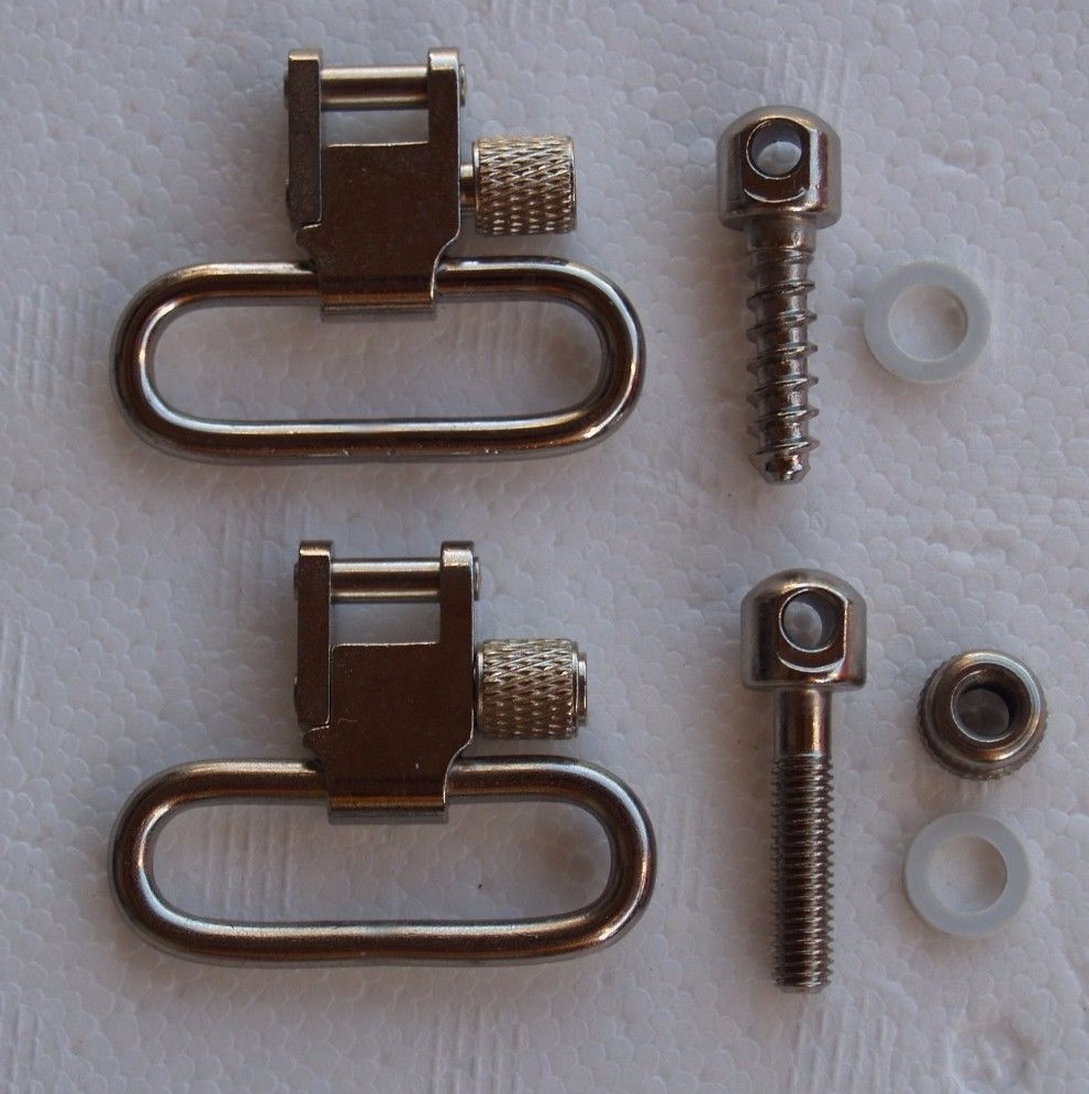 Nickel Silver Rifle Sling Swivels - Sling Mounting Kit Bolt Action 1-1/4" 0023