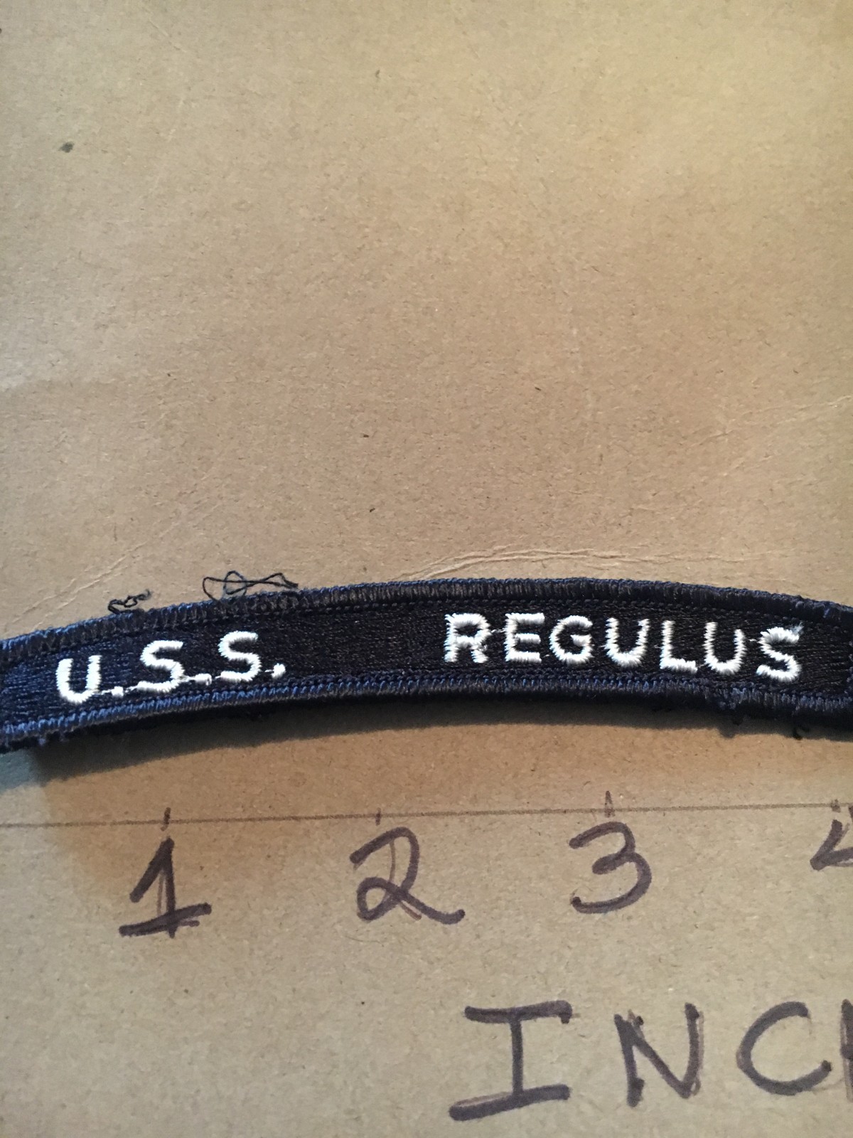 US NAVY SHOULDER STRIP TAB *** rocker *** Patch USS Regulus