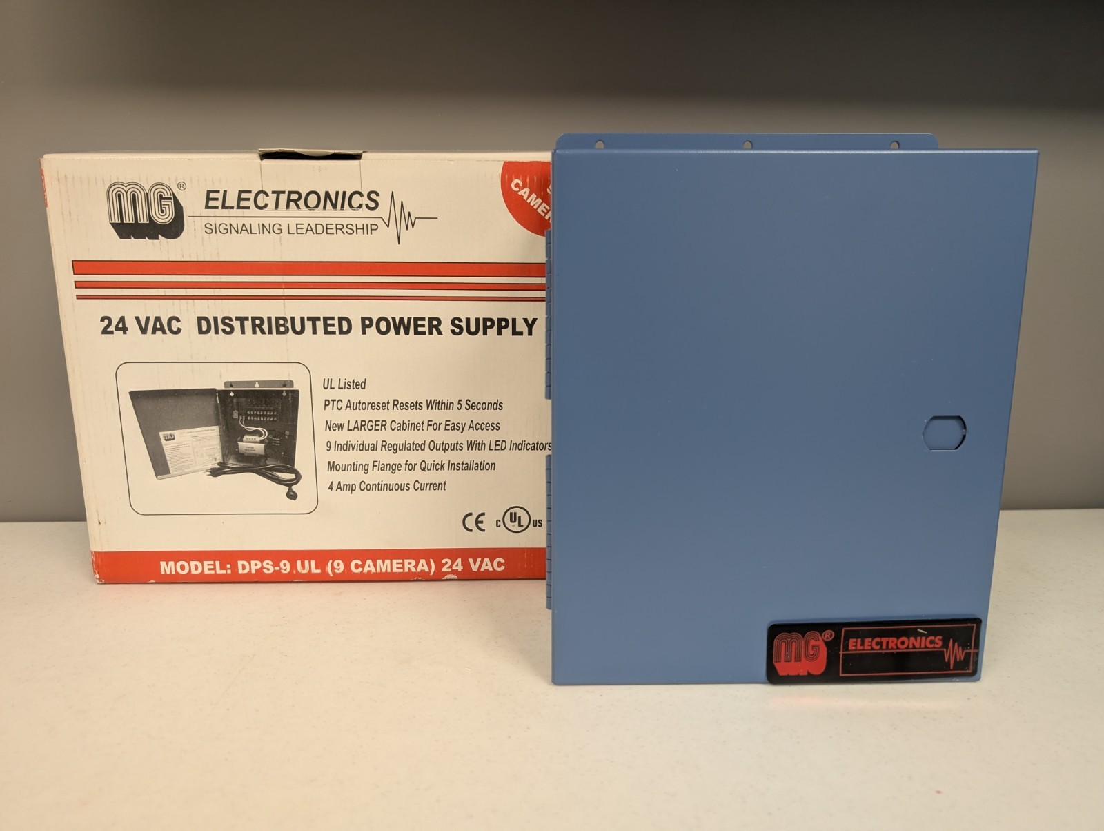 New-Open Box MG Electronics 24VAC Distributed Power Supply for up to 9 Cameras