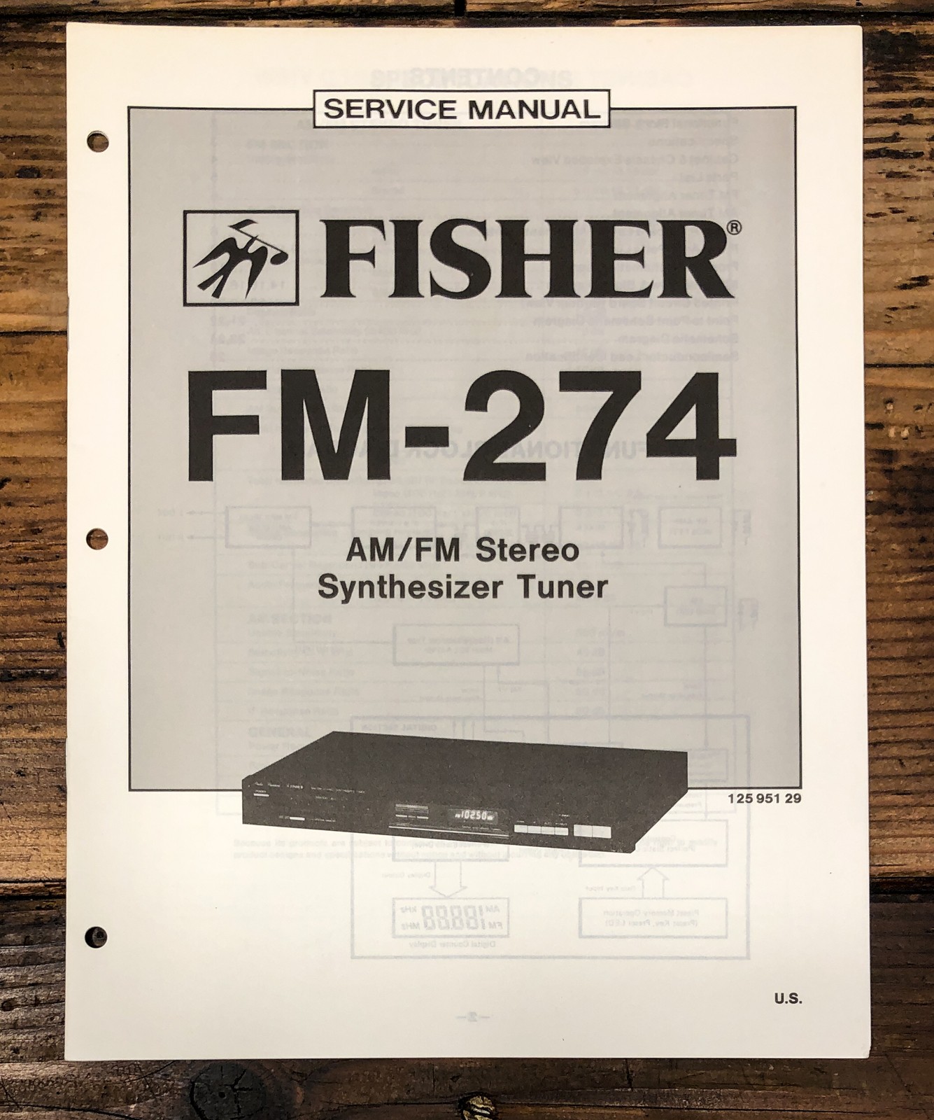 Fisher FM-274 Tuner Service Manual *Original*