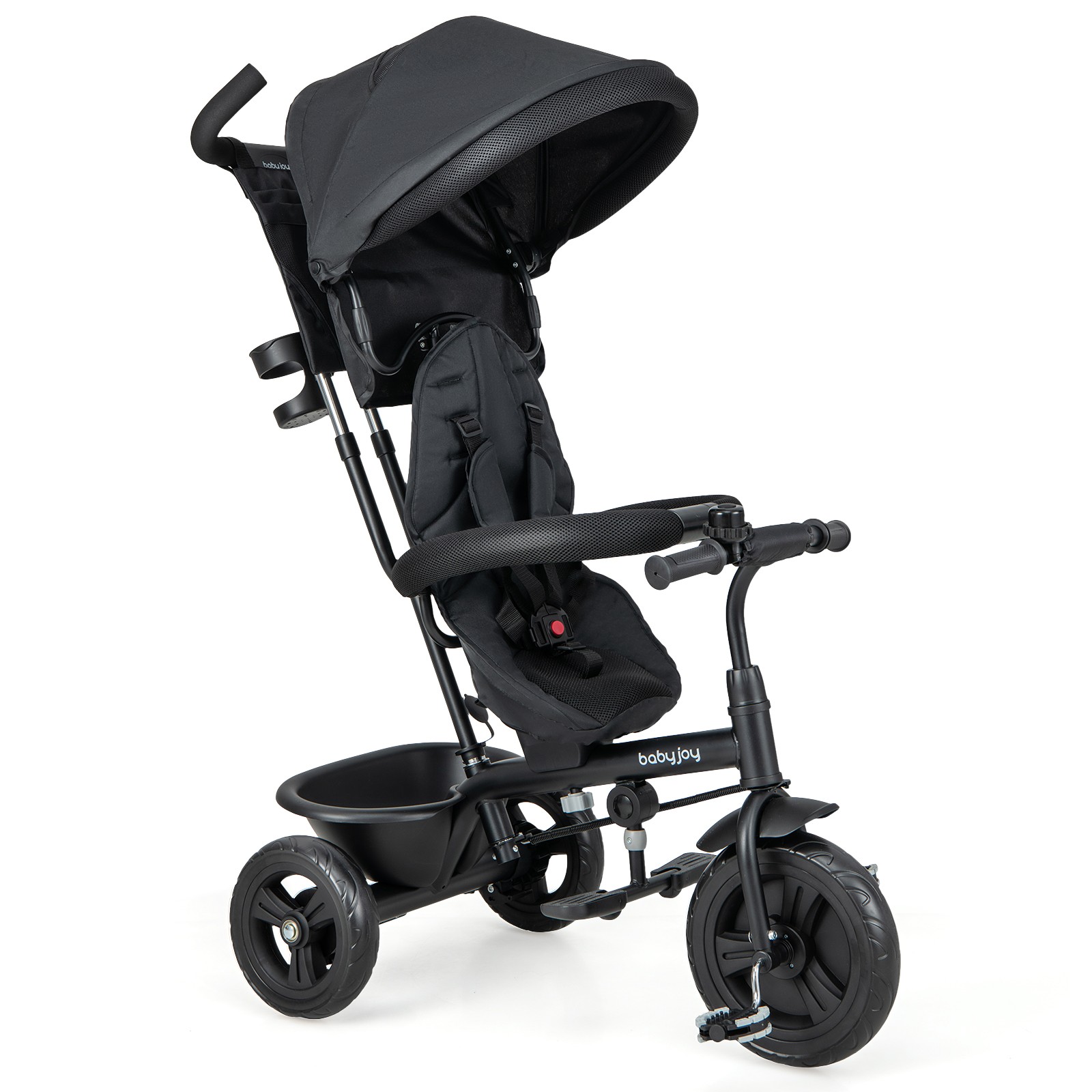 4-in-1 Kids' Tricycle Stroller Toddler Push Bike with Reversible Seat Baby Trike