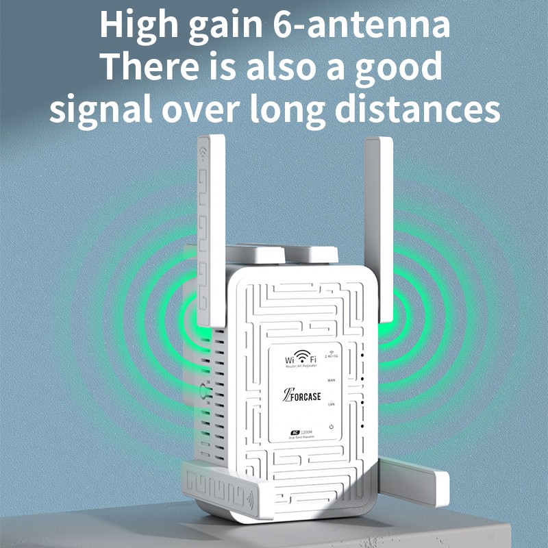 1200Mbps WiFi Extender Booster 5.8GHz/2.4GHz Dual Band WiFi Repeater 6Antennas🔥