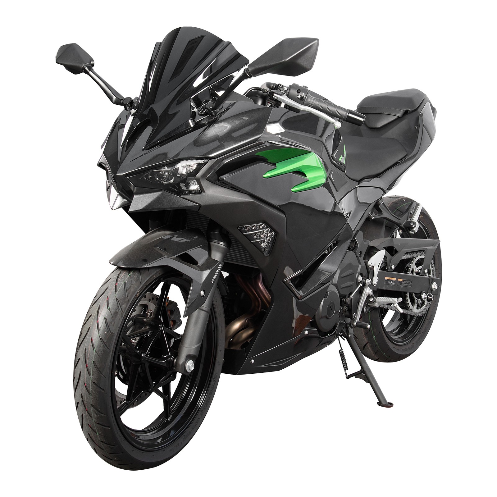 WOLFLINE ABS Windshield for Kawasaki Ninja 500 2024-2026 Windscreen Black