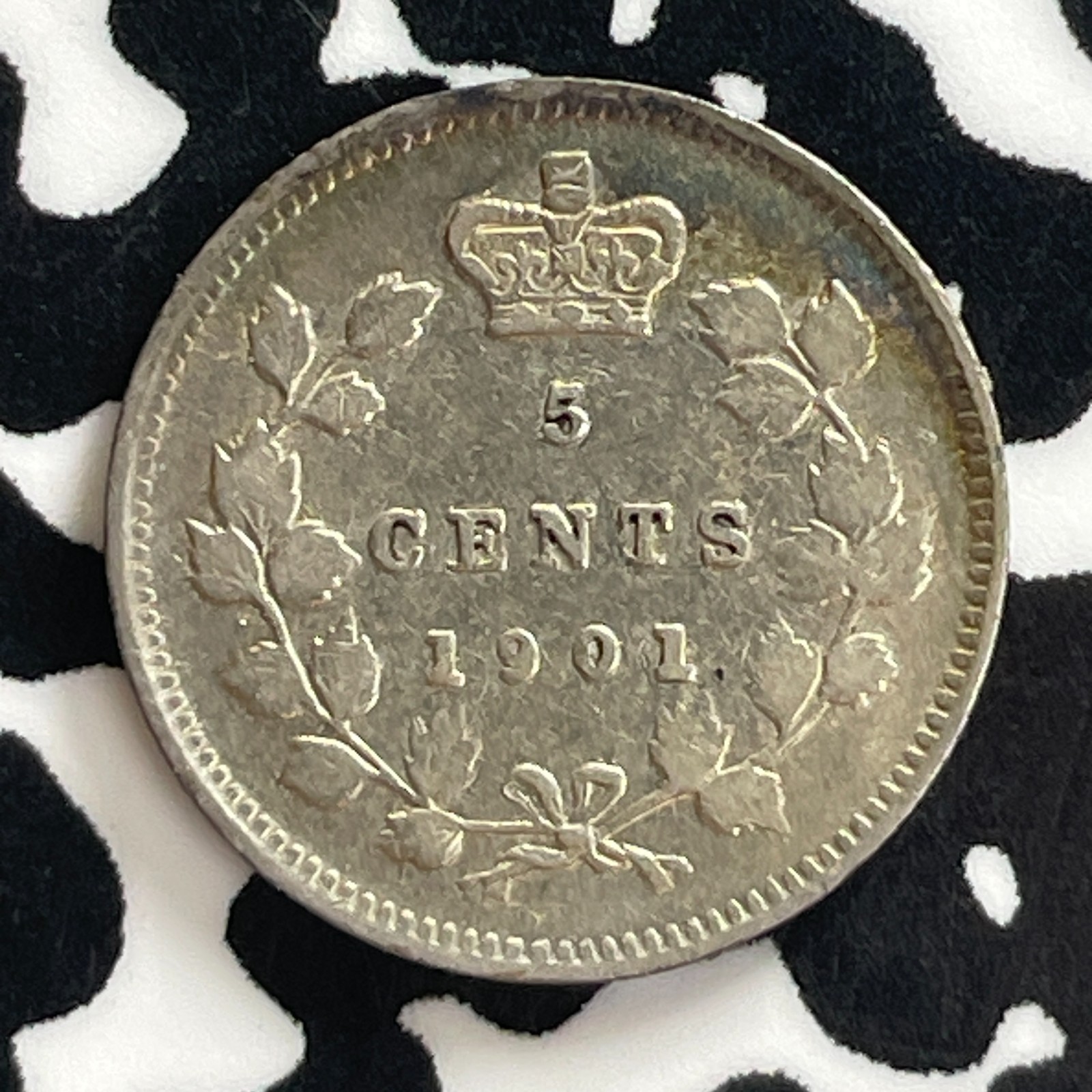 1901 Canada 5 Cents Lot#T7705 Silver! Nice!