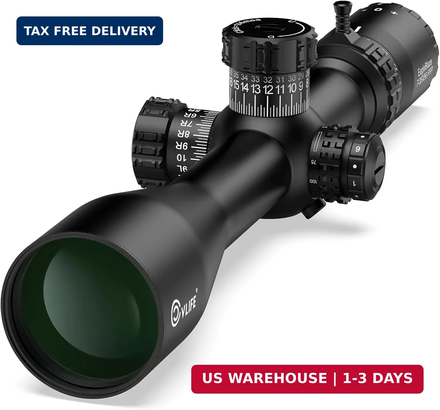 CVLIFE EagleBlaze FFP Rifle Scope - ED Glass, Zero Stop, Illuminated Reticle, Si