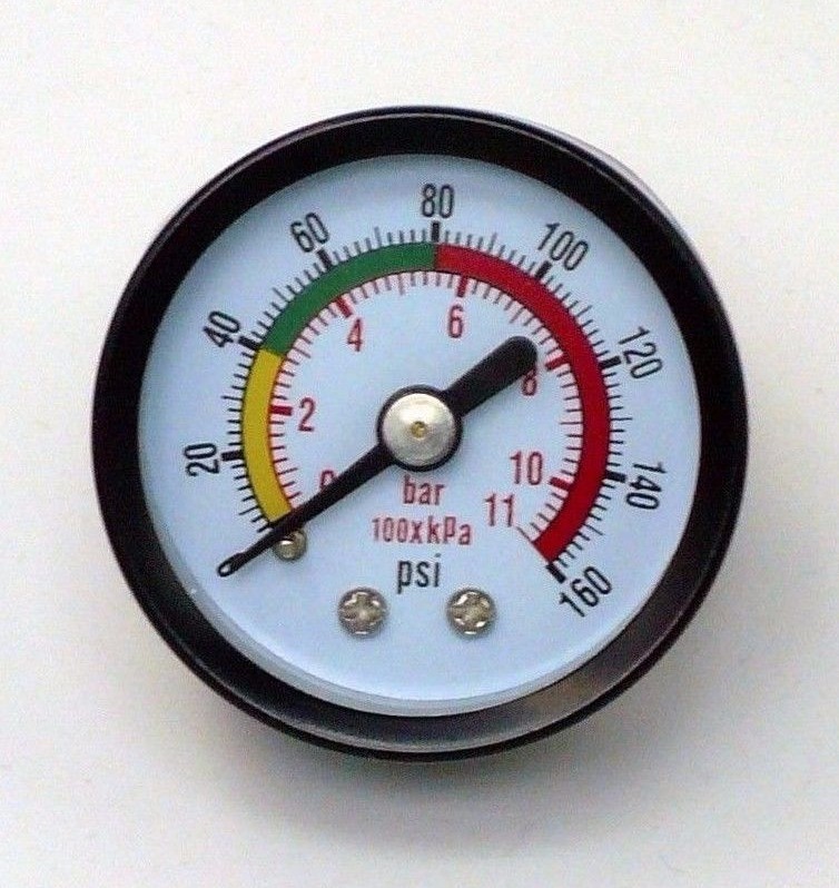1/8" PT Water Pressure Gauge Meter 0-160 psi for Reverse Osmosis System Pump